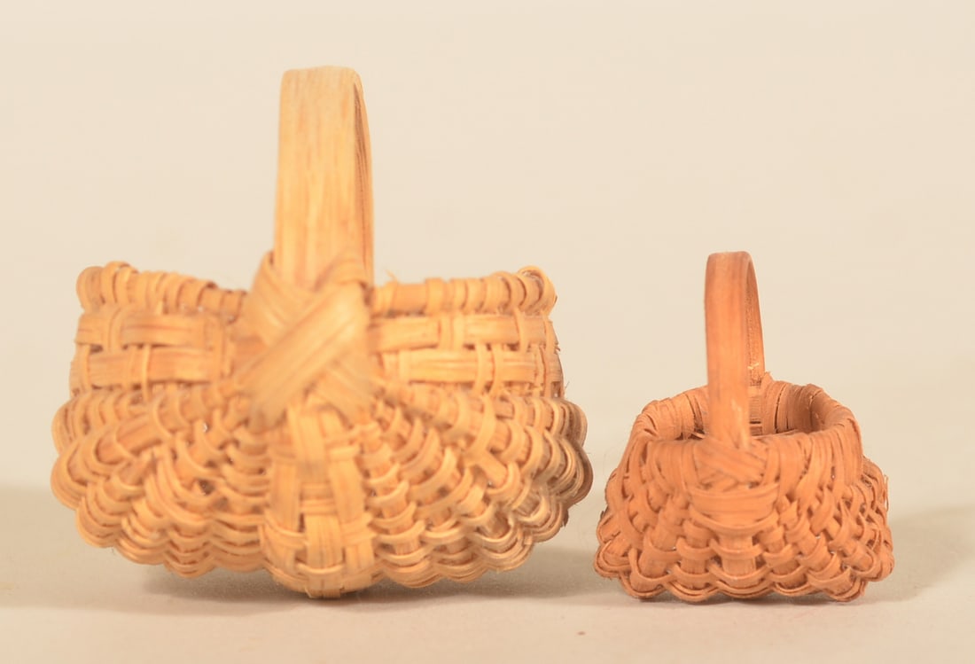 2 Miniature Splint Oak Baskets (1 of 4)