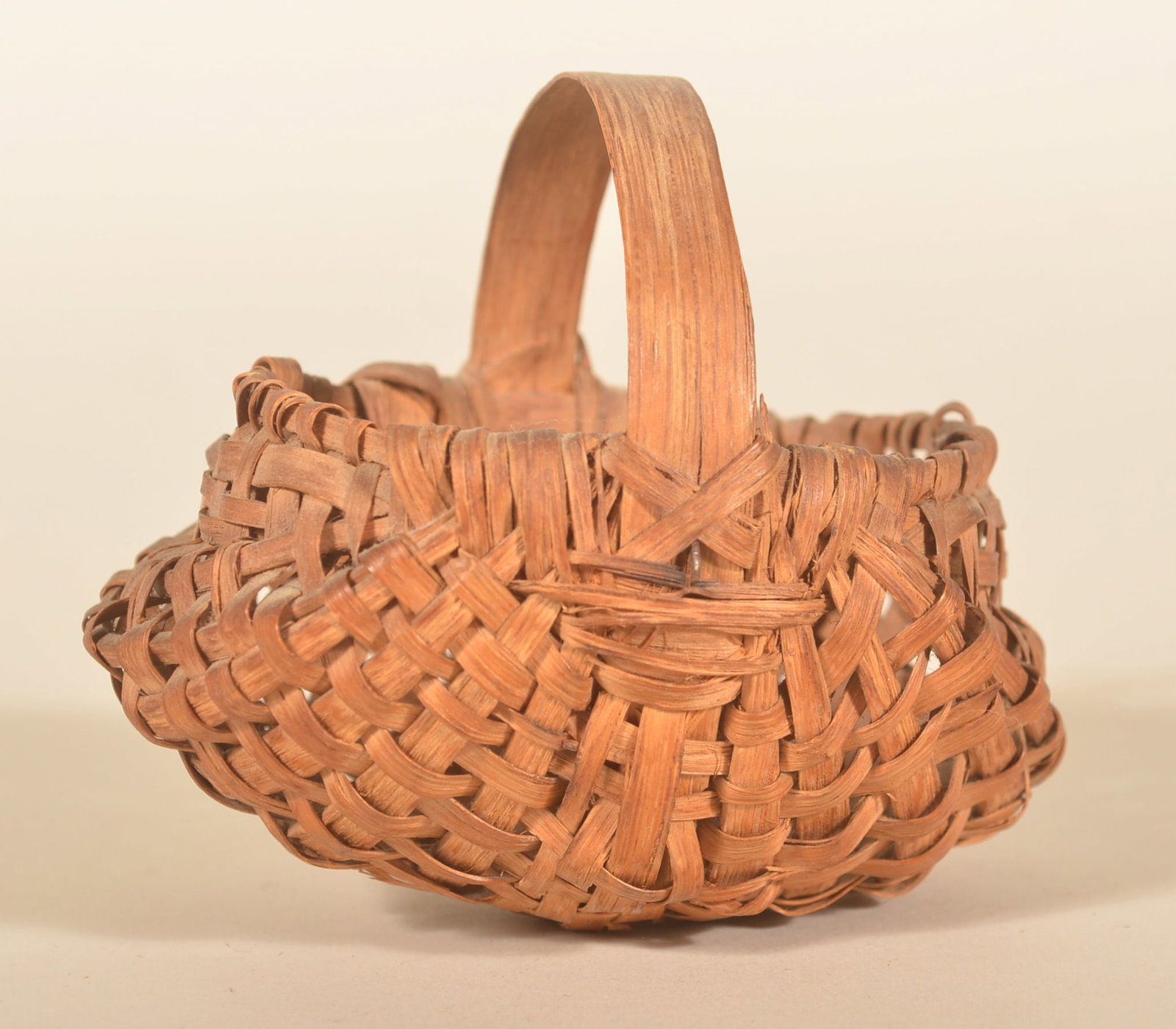 Wonderful Miniature Splint Oak Gathering Basket (1 of 5)
