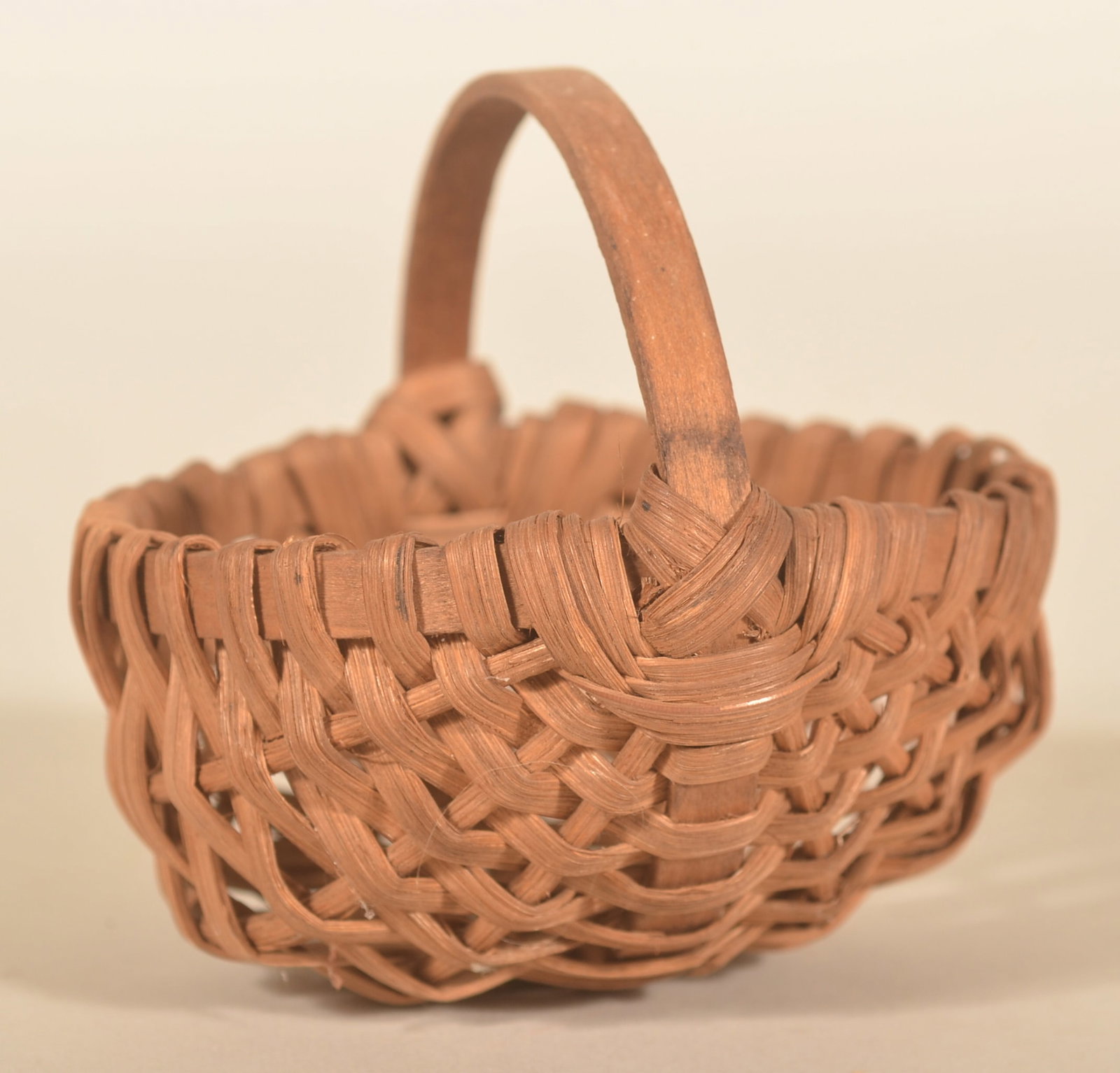 Antique Miniature Splint Oak Basket (1 of 4)