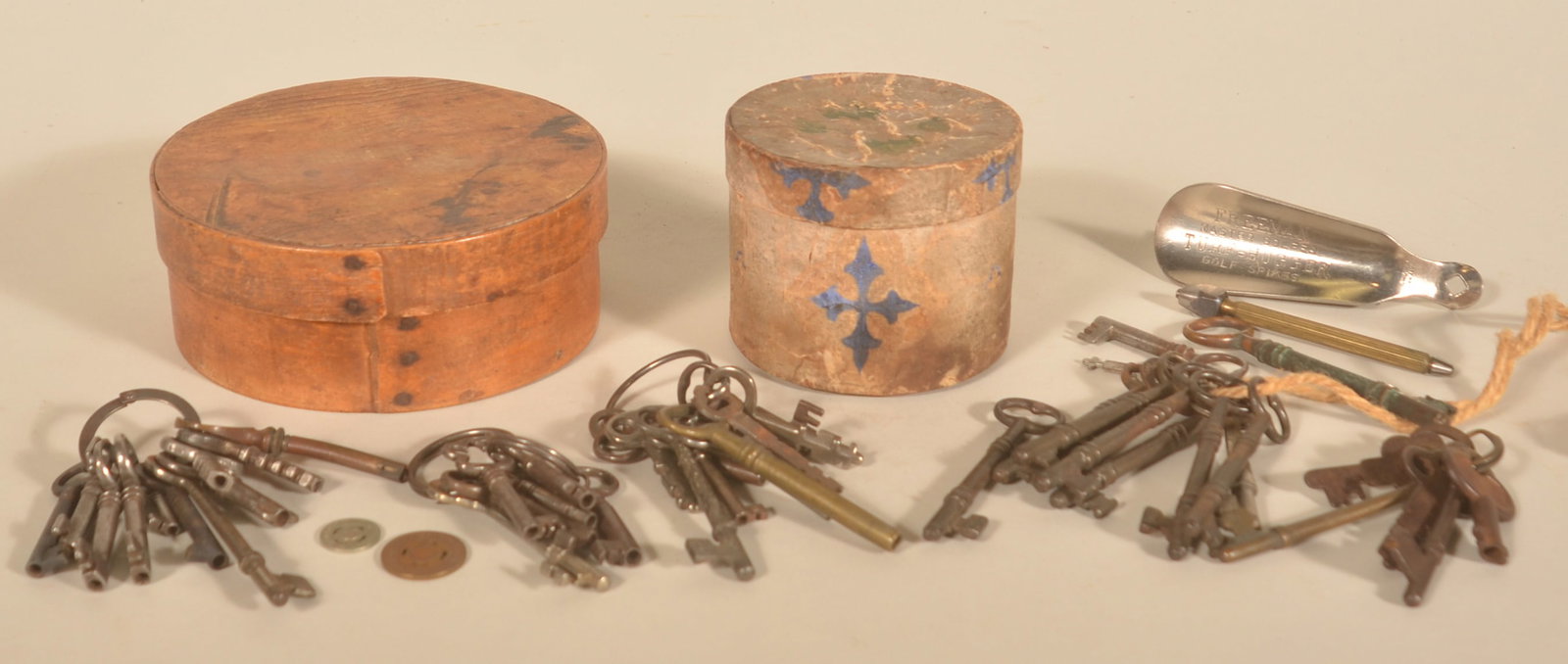 Primitive Pantry Box, Wallpaper Box & Iron Keys (1 of 8)