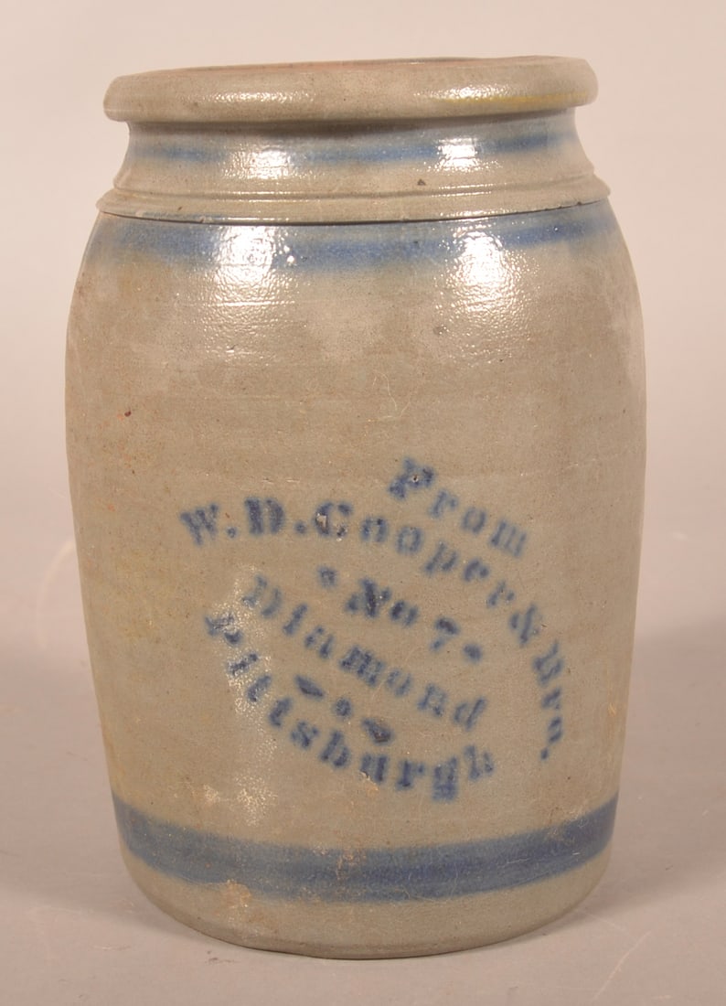 1-Gallon W.D.Cooper & Bro Pittsburgh Stoneware Jar (1 of 4)