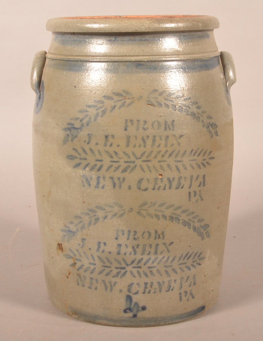 Unusual Double Stencil J.E. Eneix Western PA Crock (1 of 8)