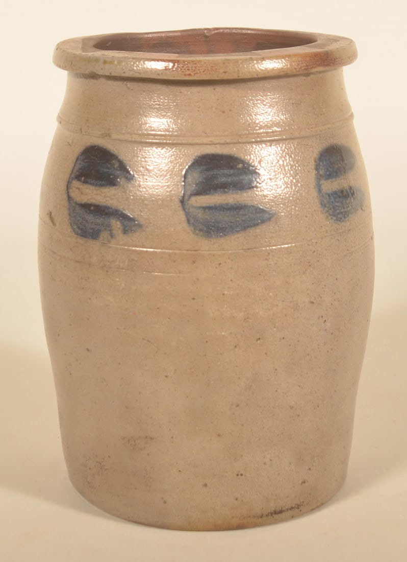 1-Gal. Freehand-Decorated Black Stoneware Crock (1 of 5)