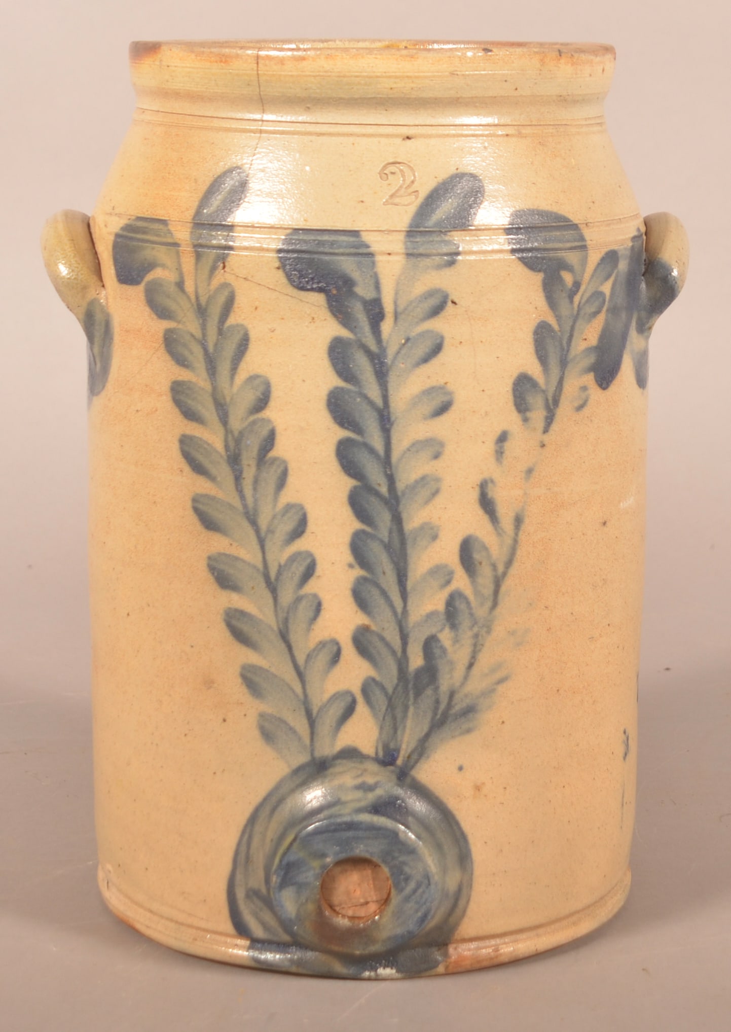 Remmey Blue-Decorated Stoneware Water Cooler (1 of 5)