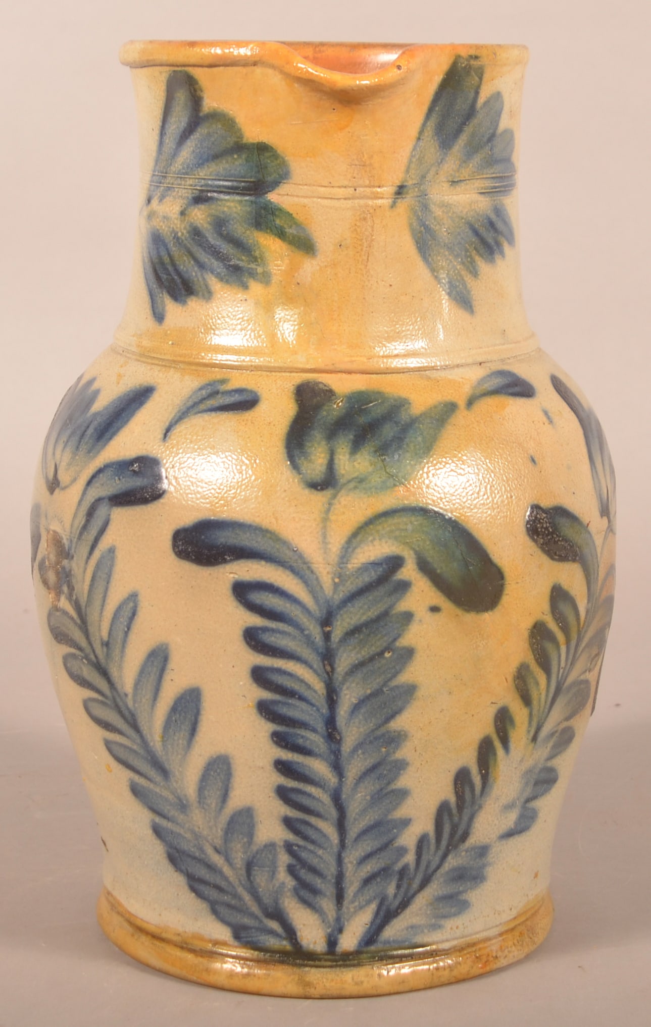 Large Freehand-Decorated Stoneware Remmey Pitcher (1 of 6)