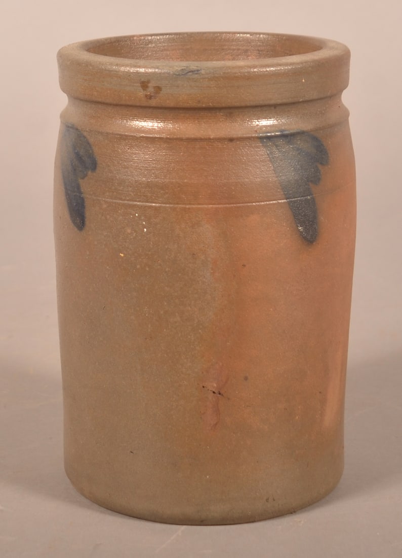 Small Freehand-Decorated Stoneware Canning Jar (1 of 3)