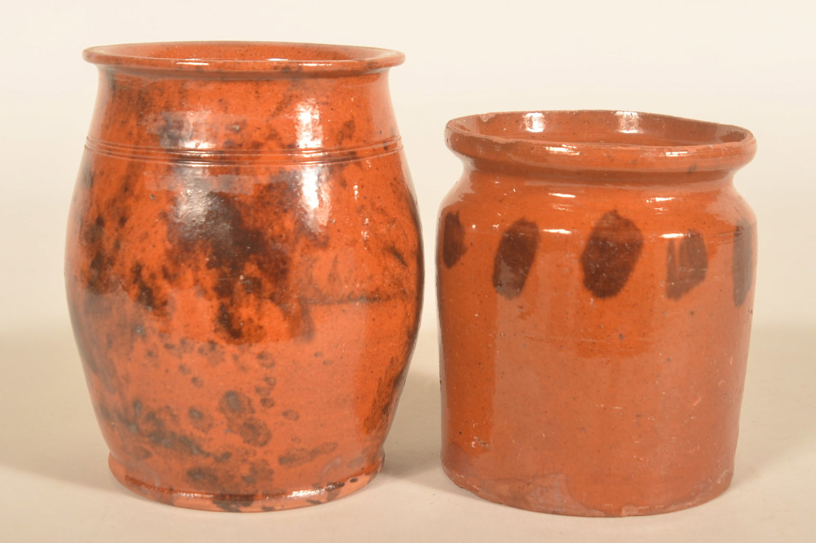2 Pennsylvania Glaze-Decorated Redware Crocks (1 of 4)