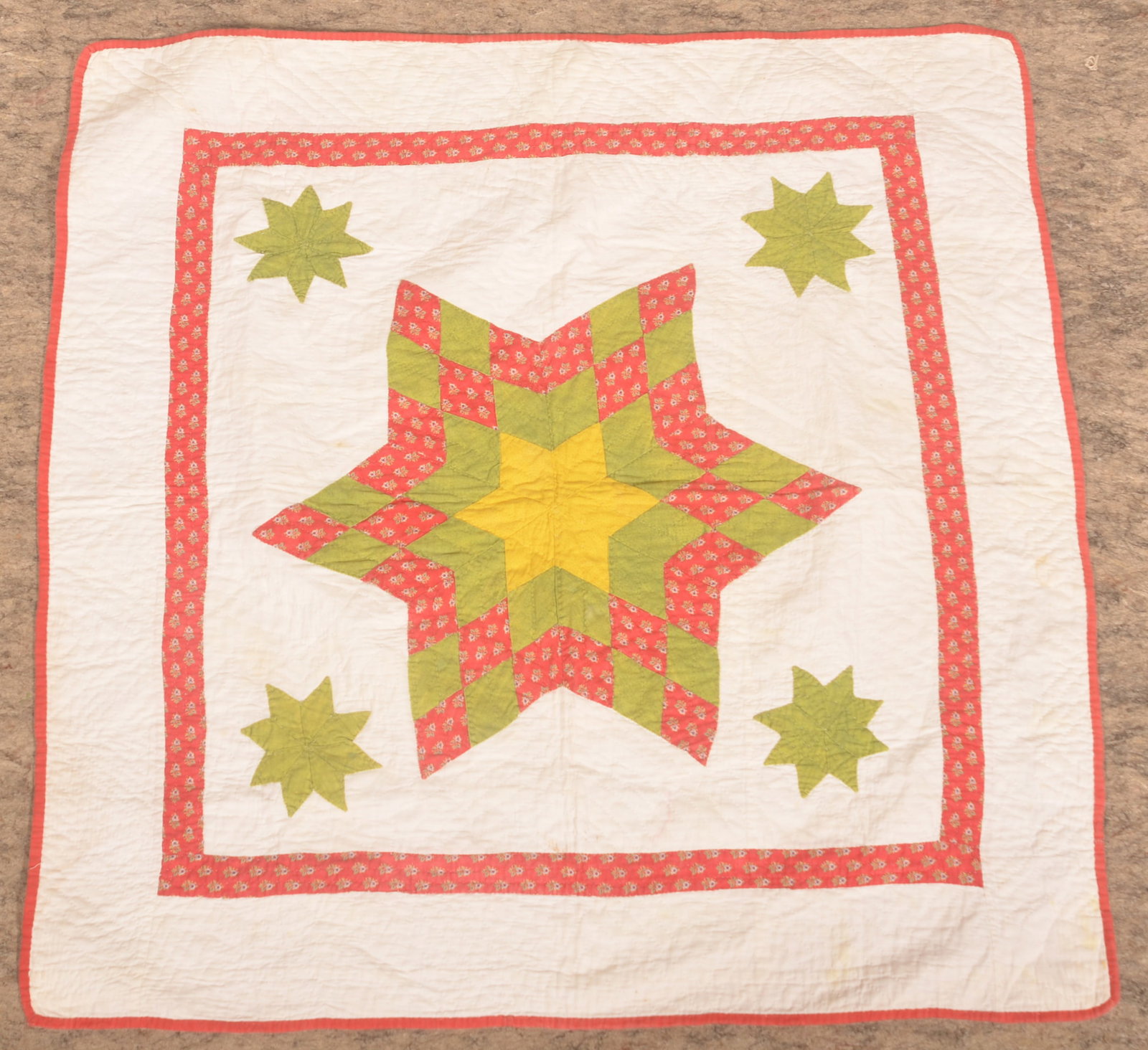 Antique Pennsylvania Star Applique Crib Quilt (1 of 5)