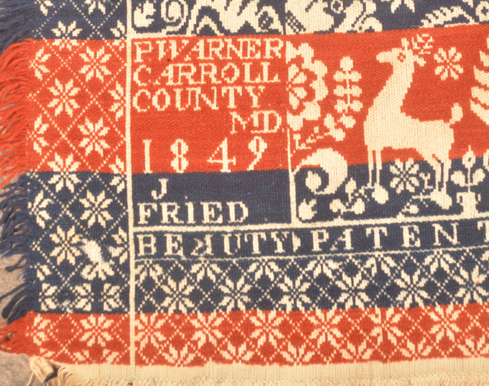 Rare P. Warner Carroll County, MD 1849 Coverlet (1 of 12)