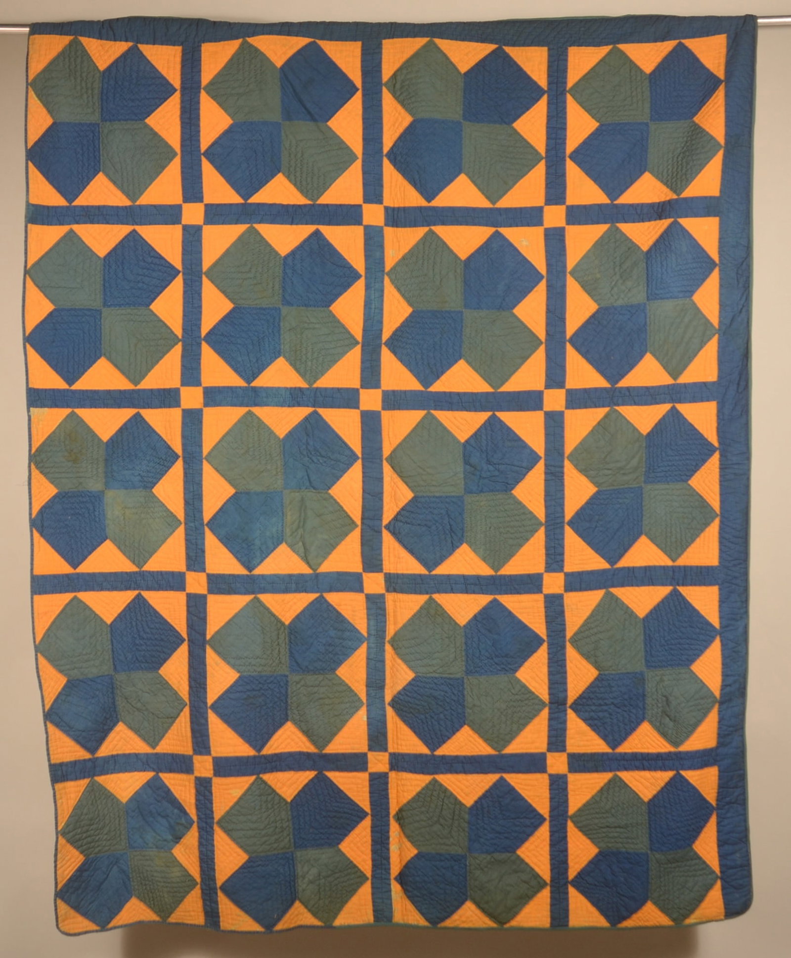 Antique Hand-Stitched Cross Pattern Quilt (1 of 7)