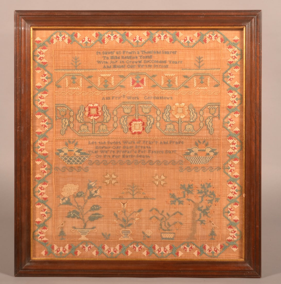 Early 19th C. Germantown, PA Documented Sampler (1 of 7)