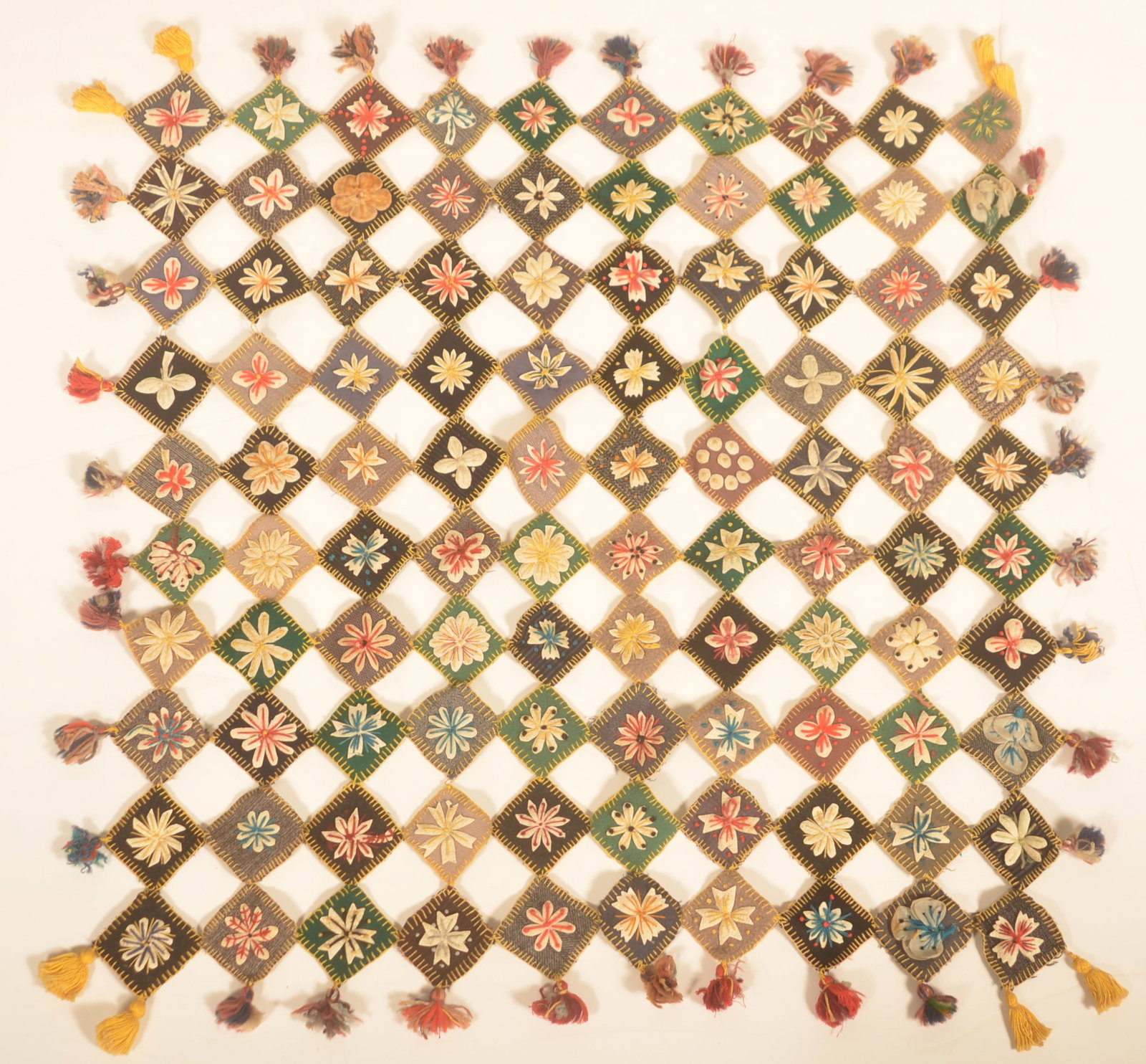 Antique PA Mennonite Felt Openwork Table Mat (1 of 5)