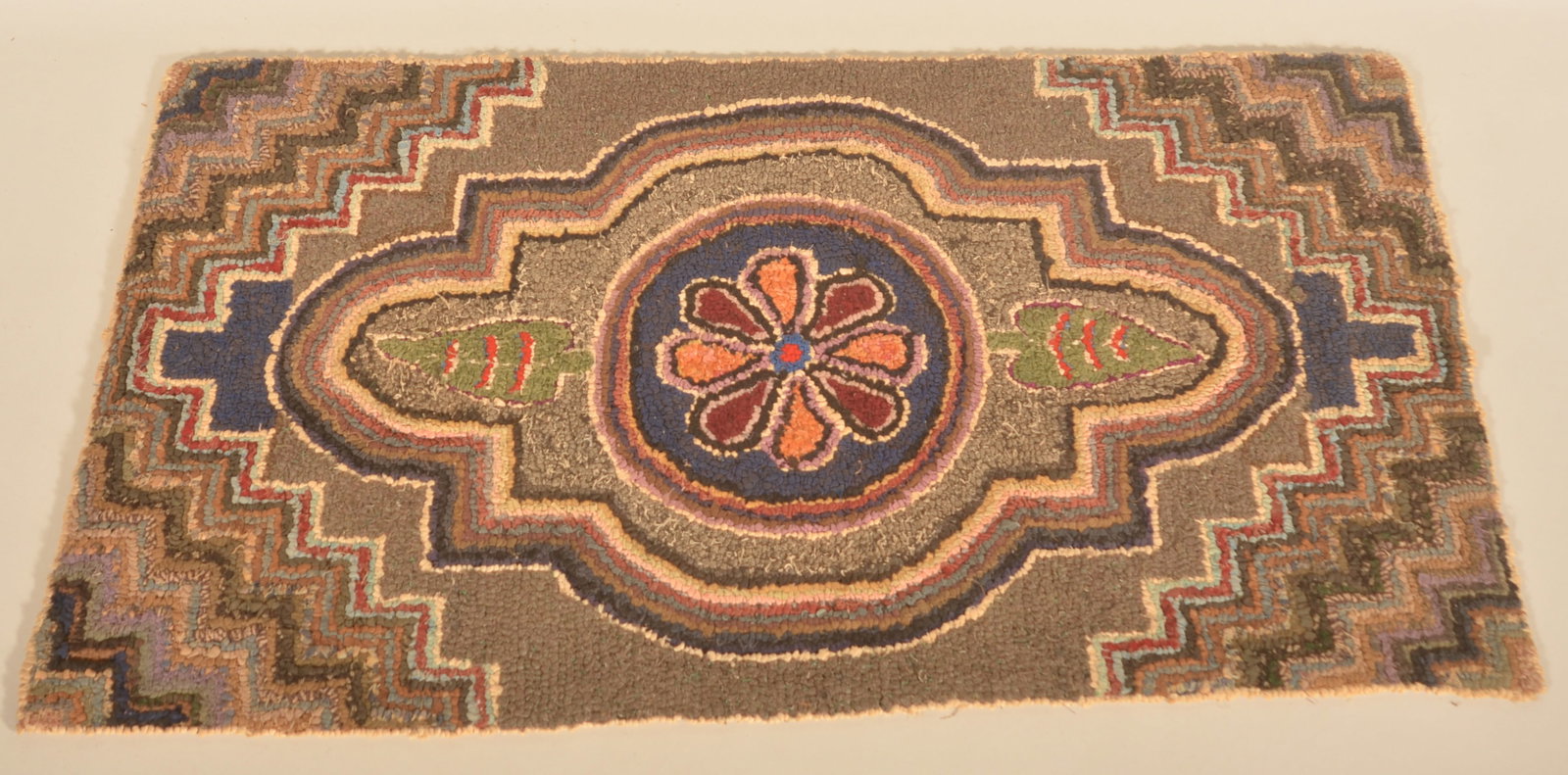 Antique Lancaster, PA Hooked Rug Pinwheel Design (1 of 5)