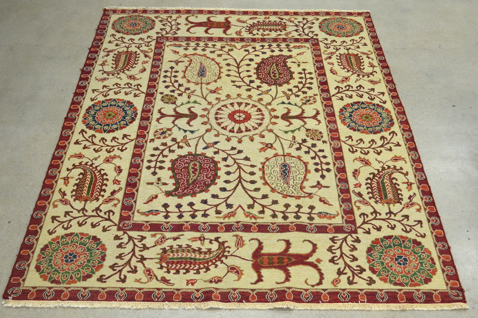 Room Size Beige Suzani Rug (1 of 6)