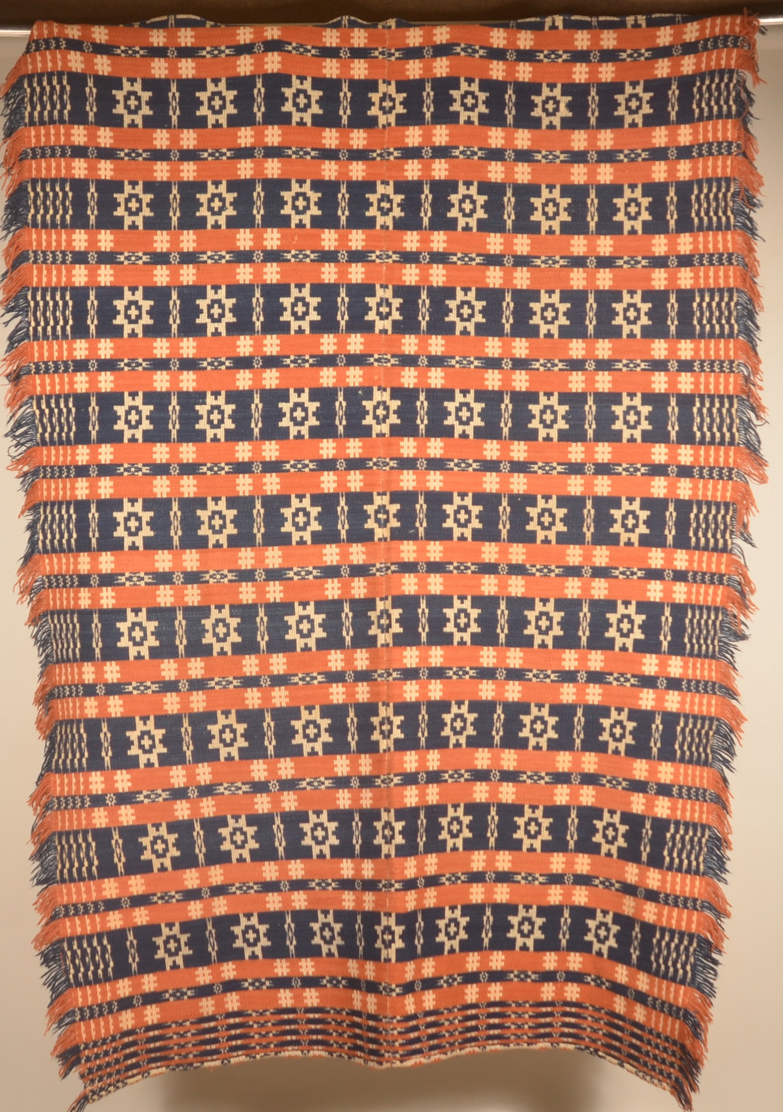 3-Color Geometric Wool Pennsylvania Coverlet (1 of 6)
