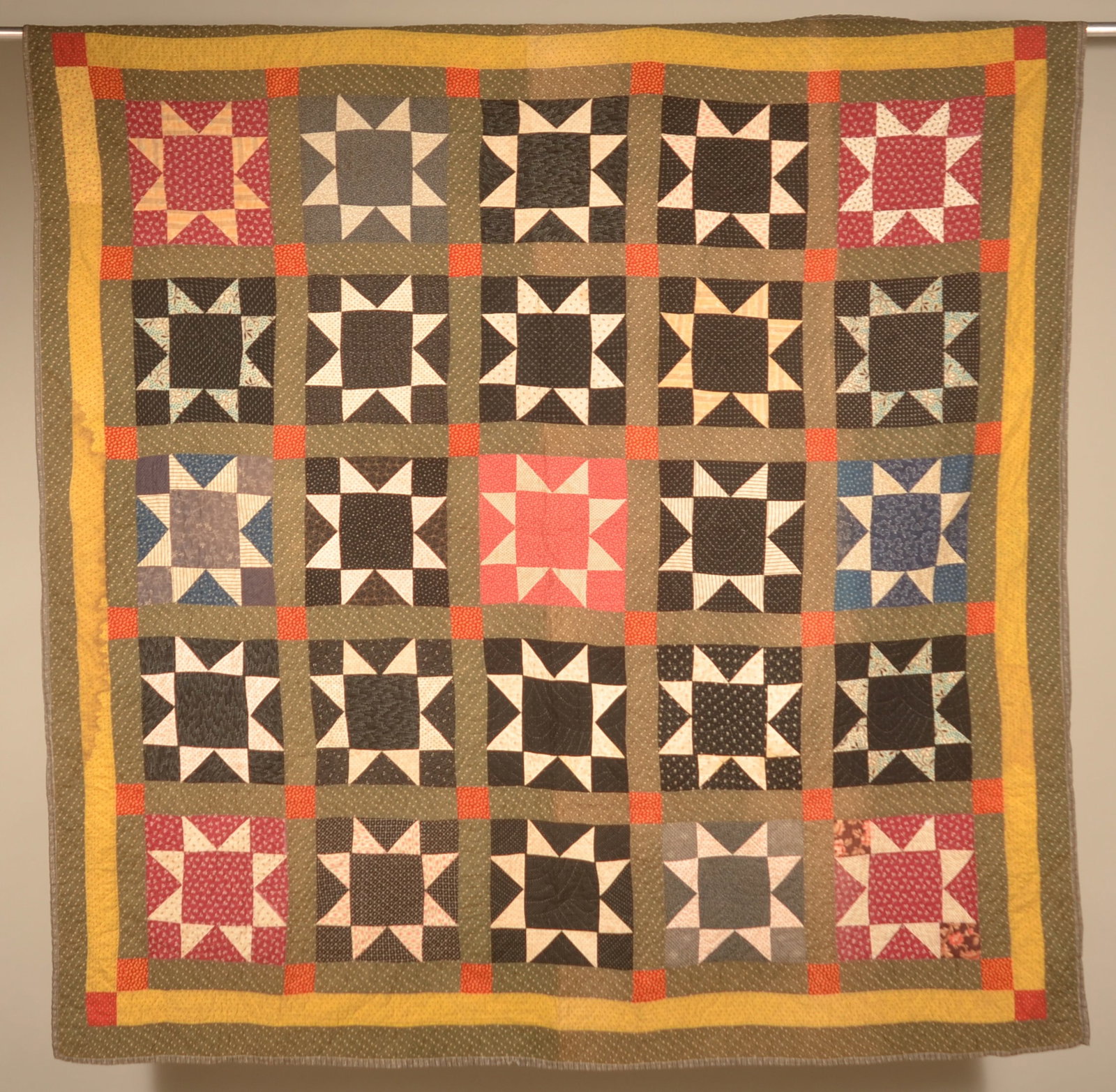 8-Pointed Star Antique Patchwork Quilt (1 of 8)