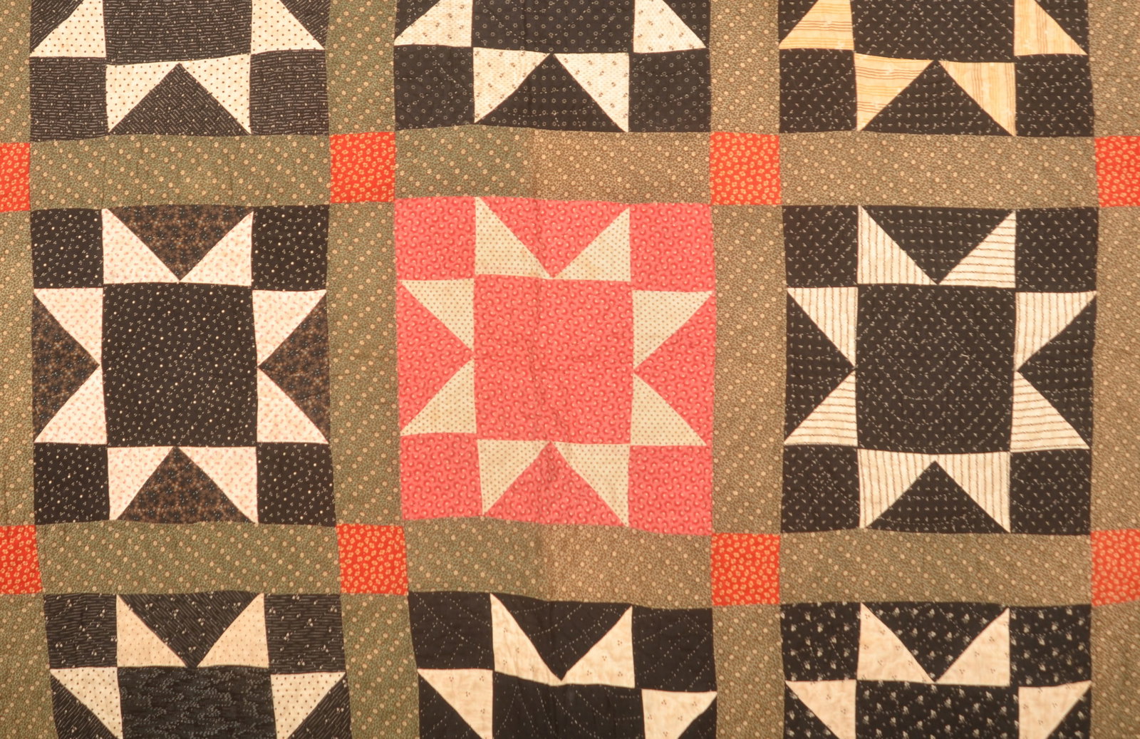 8-Pointed Star Antique Patchwork Quilt - 2