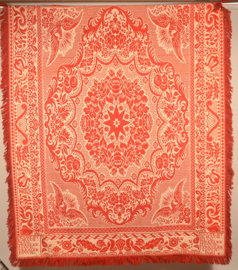 Signed Hausman Trexlertown PA Red & White Coverlet (1 of 8)