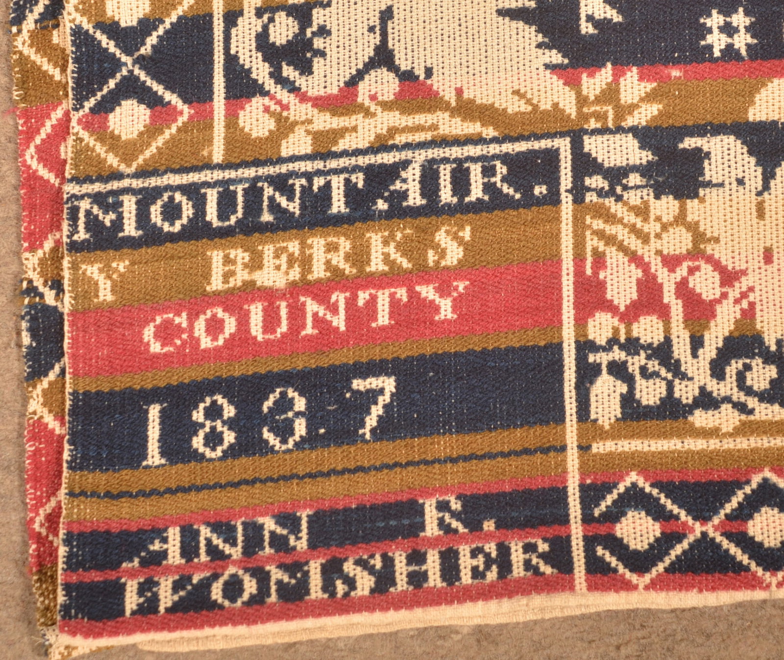 Mount Airy Berks County 1837 4-Color Coverlet (1 of 11)