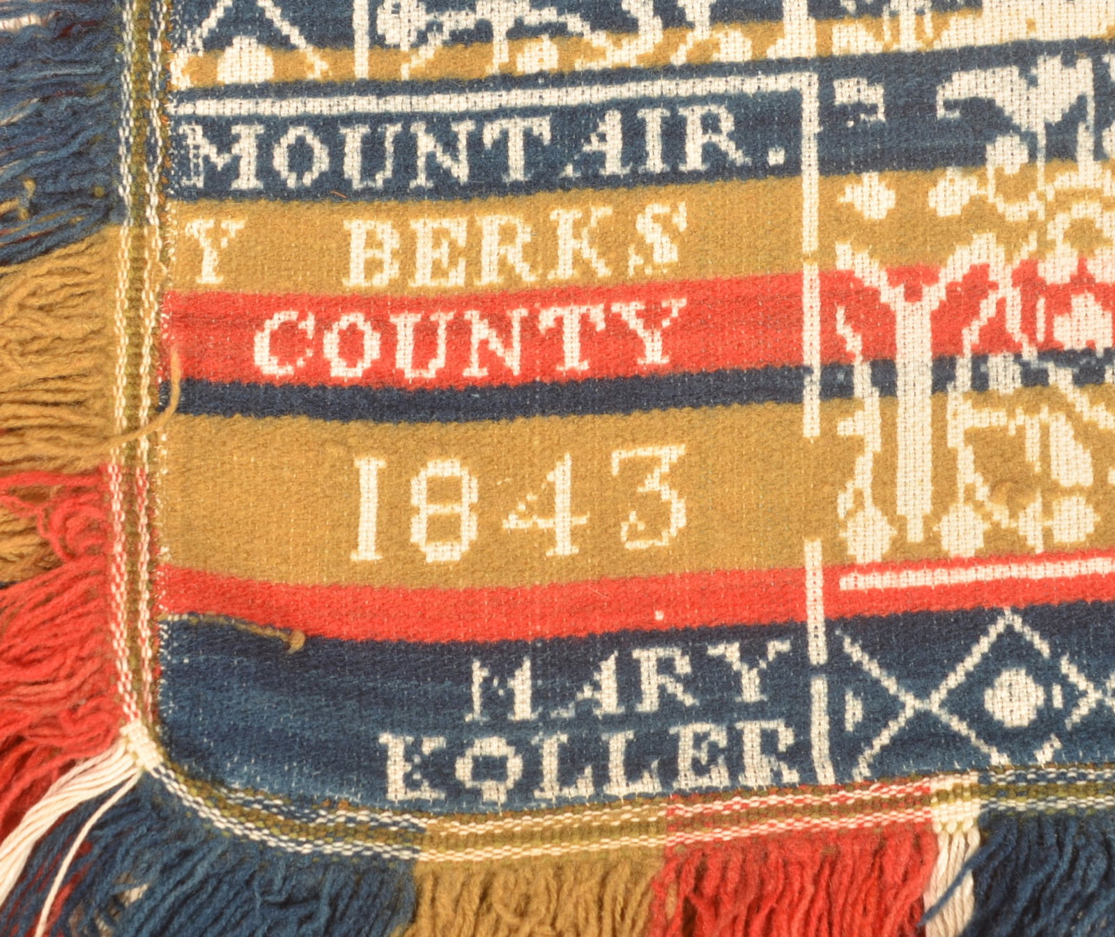 Mount Airy Berks County 1843 4-Color Coverlet (1 of 7)