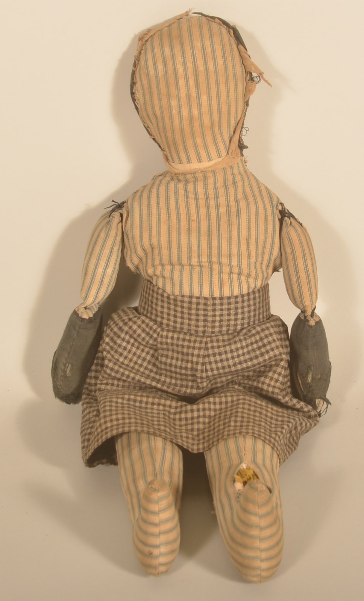 Large Pennsylvania Handmade Blue Ticking Doll (1 of 5)
