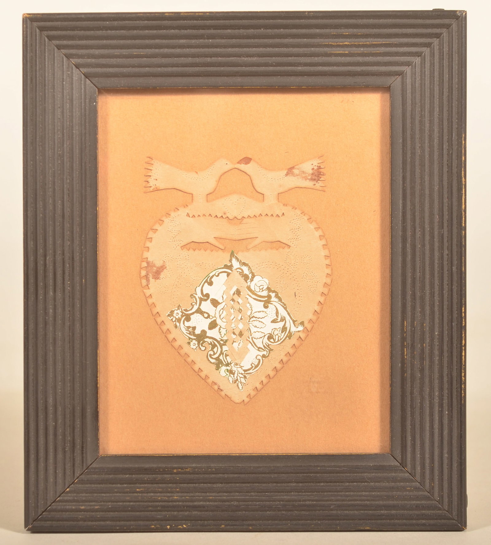 Antique Heart In Hand Paper Cutting with Birds (1 of 4)
