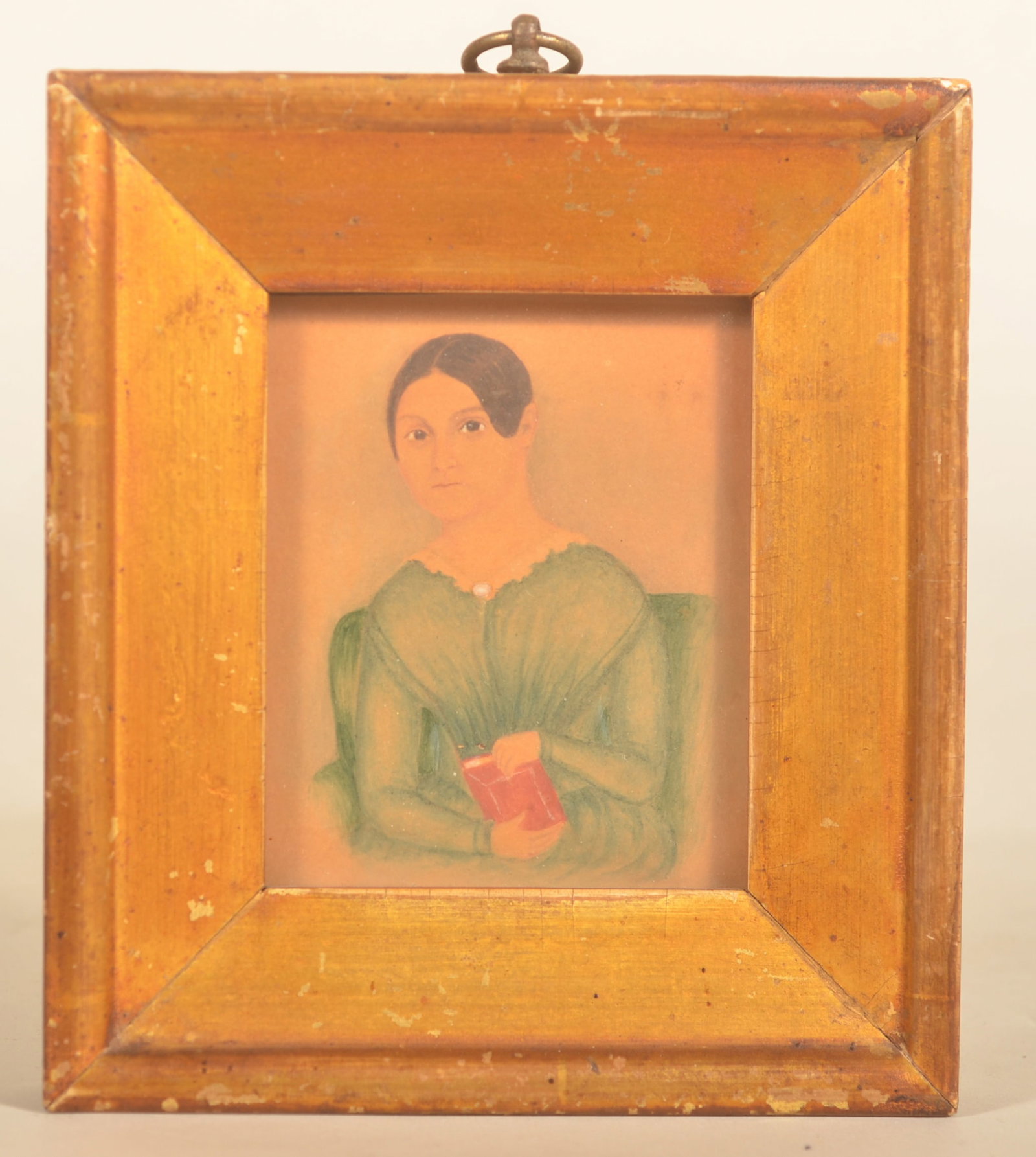 19thC. Augusta Maine Miniature Watercolor Portrait (1 of 4)