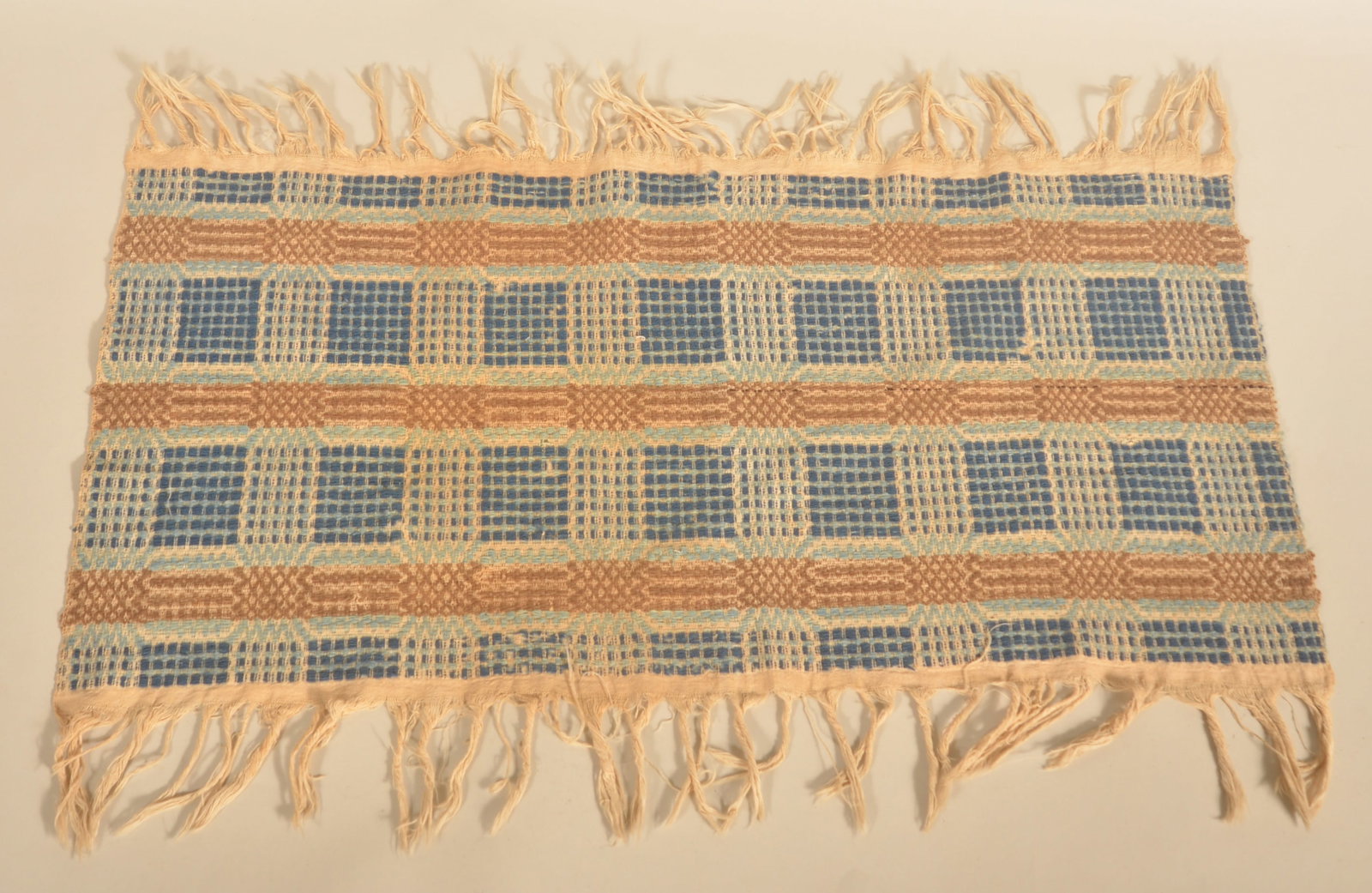 Rare Antique 4-Color Woven Coverlet Table Runner (1 of 3)