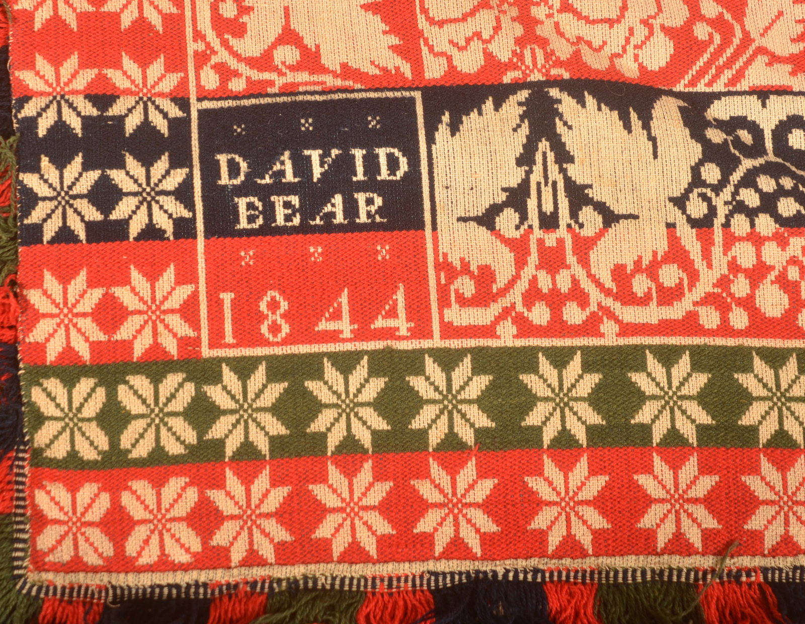 Pennsylvania 4-Color 1844 Woven Coverlet (1 of 9)