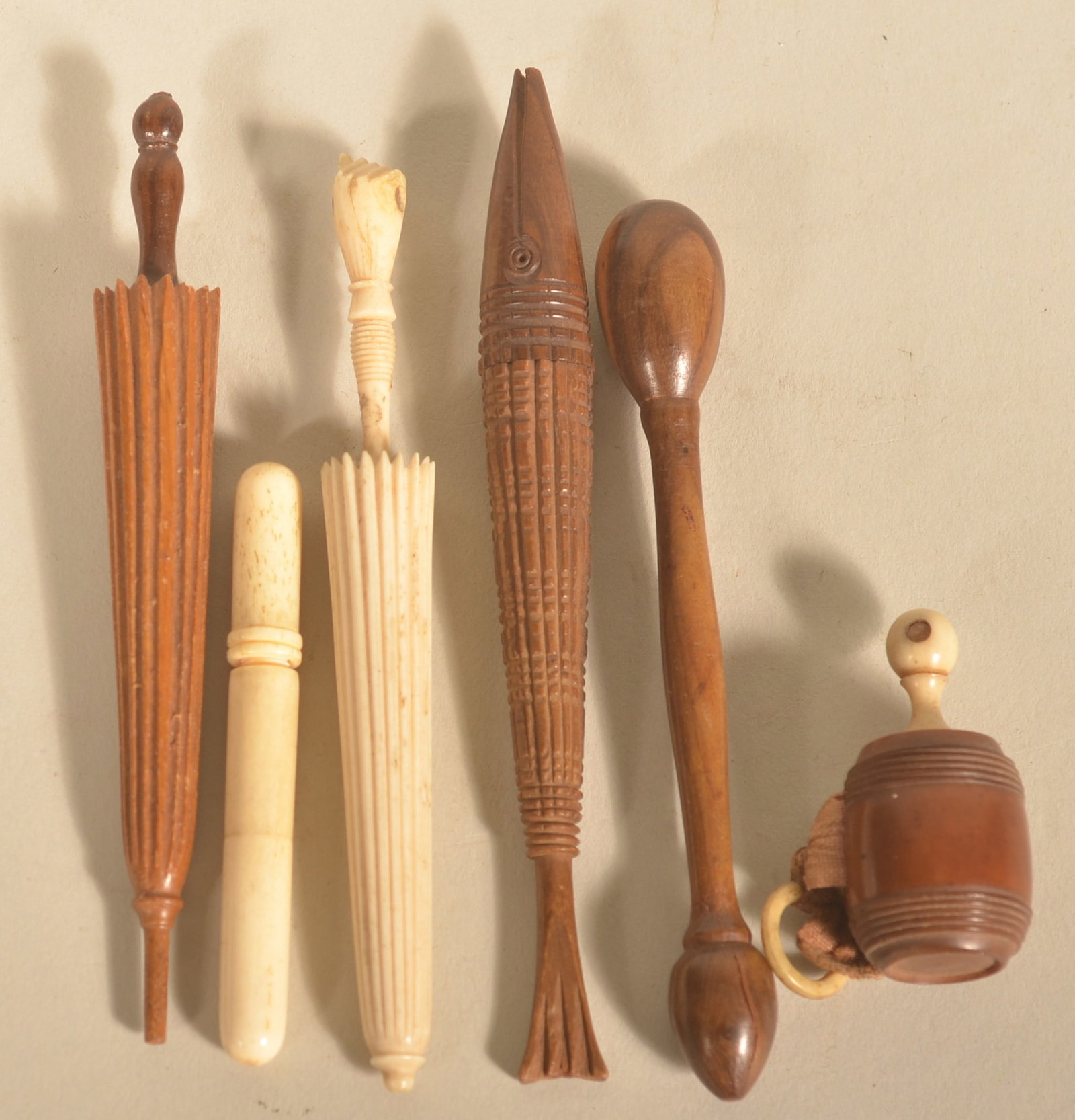 Carved Bone and Tagua Nut Sewing Accessories (1 of 4)