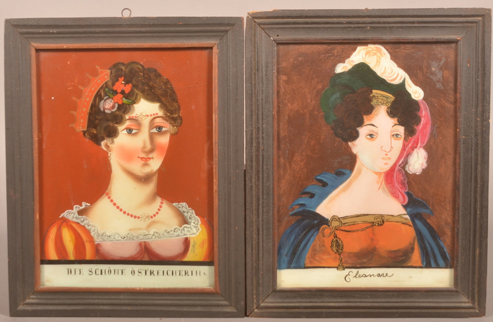 2 Reverse Painted on Glass German Portraits (1 of 6)