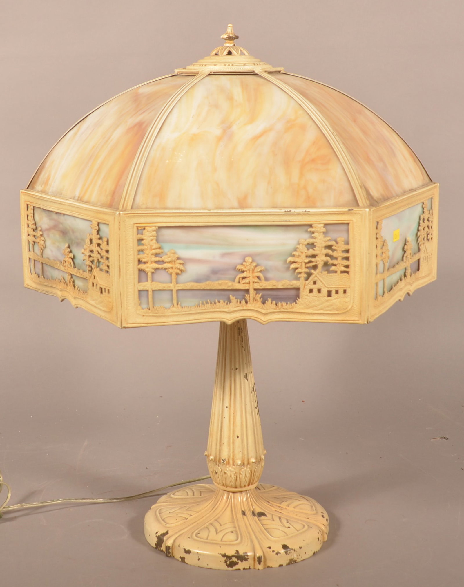 Art Deco Leaded Glass Electrified Lamp (1 of 7)