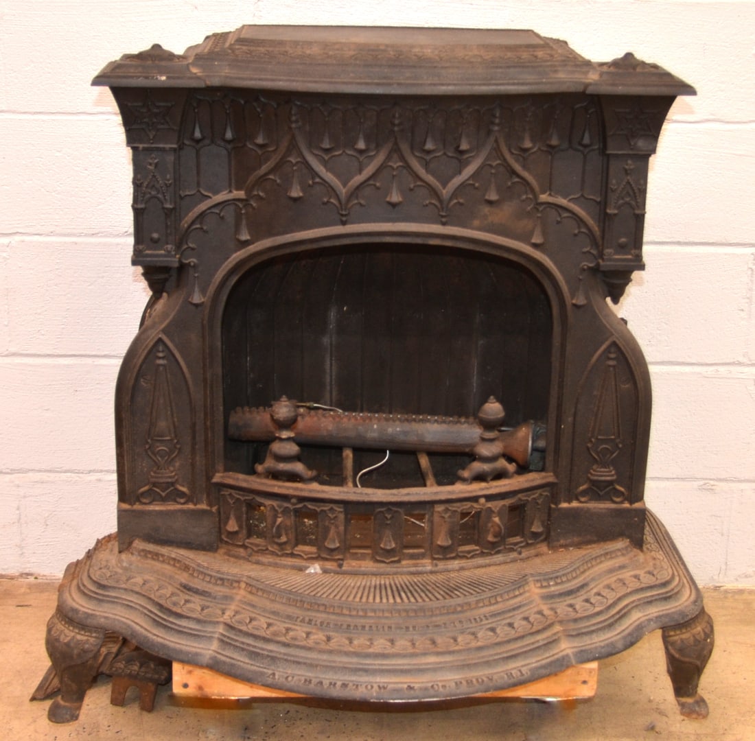 A.C. Barstow 1852 Cast Iron Franklin Parlor Stove (1 of 9)