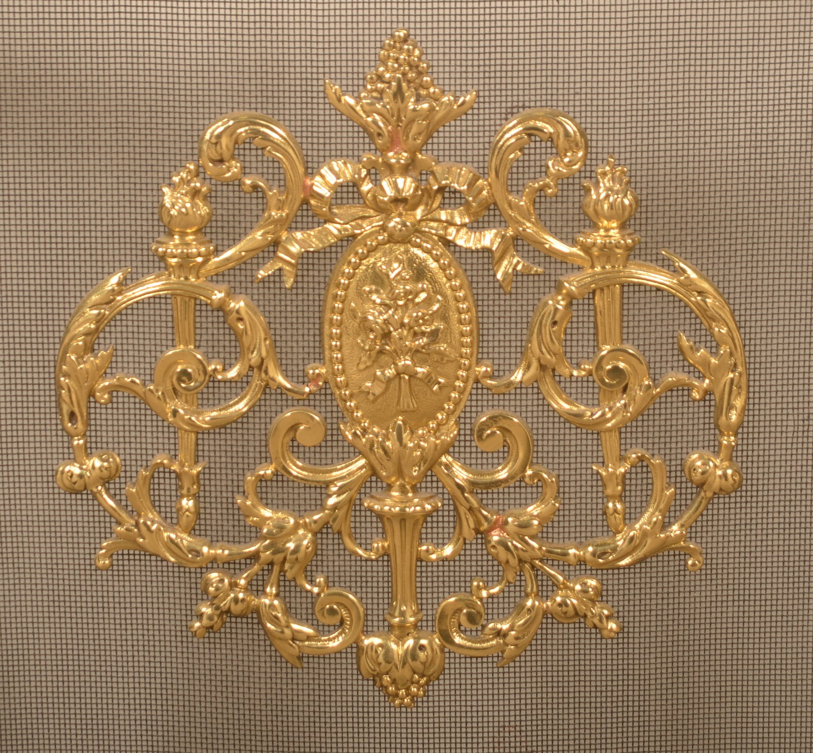 Exceptional Complete Brass Fireplace Set - 6