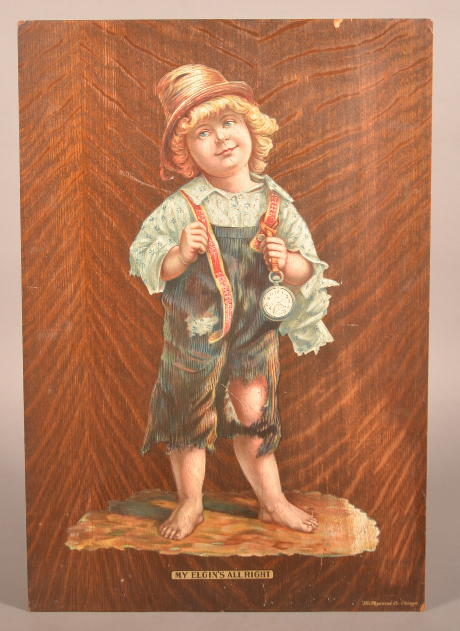 Elgin Pocket Watch Company Advertising Wood Sign (1 of 6)
