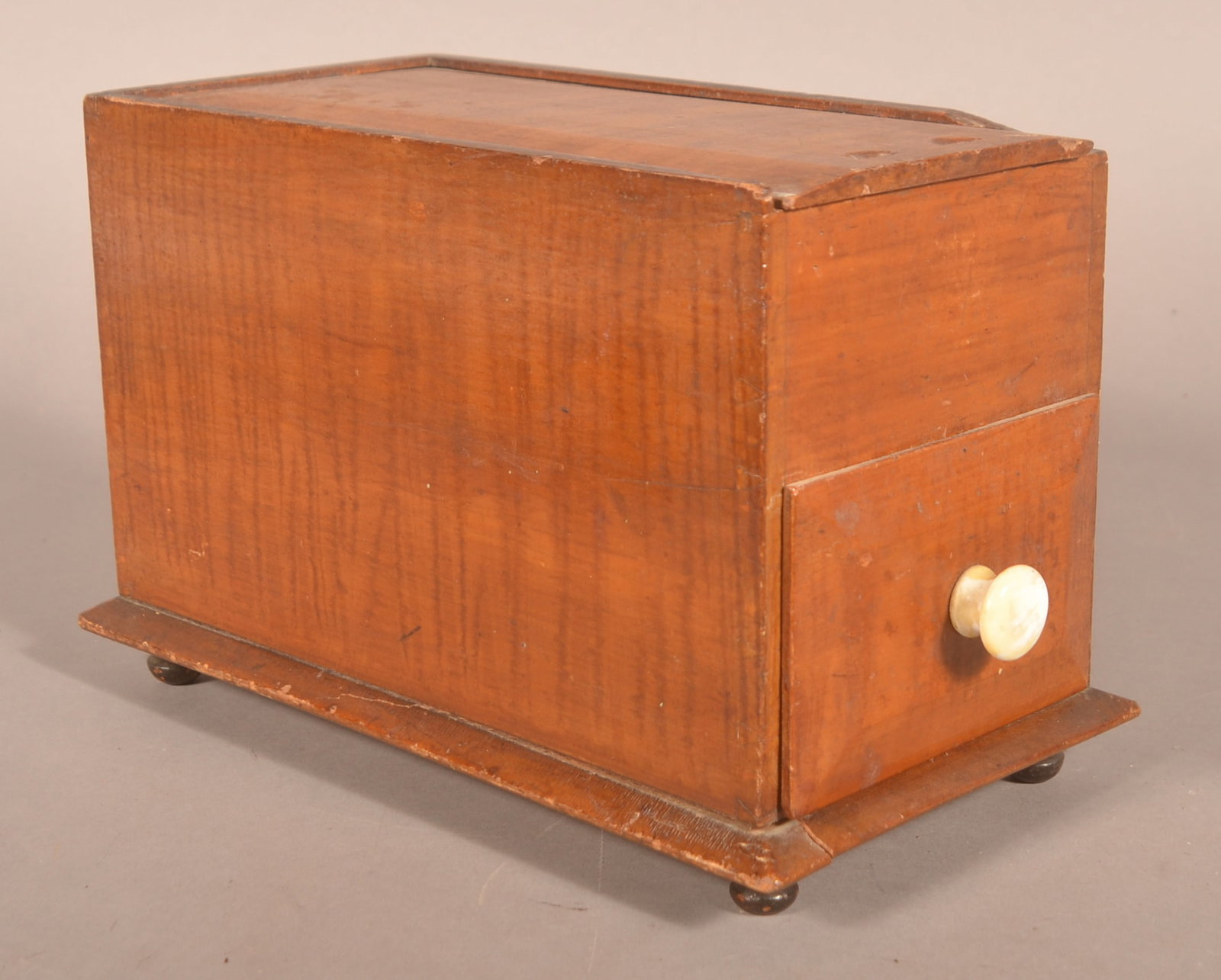 Great Ochre-Painted Slide Lid & Drawer Candle Box (1 of 7)