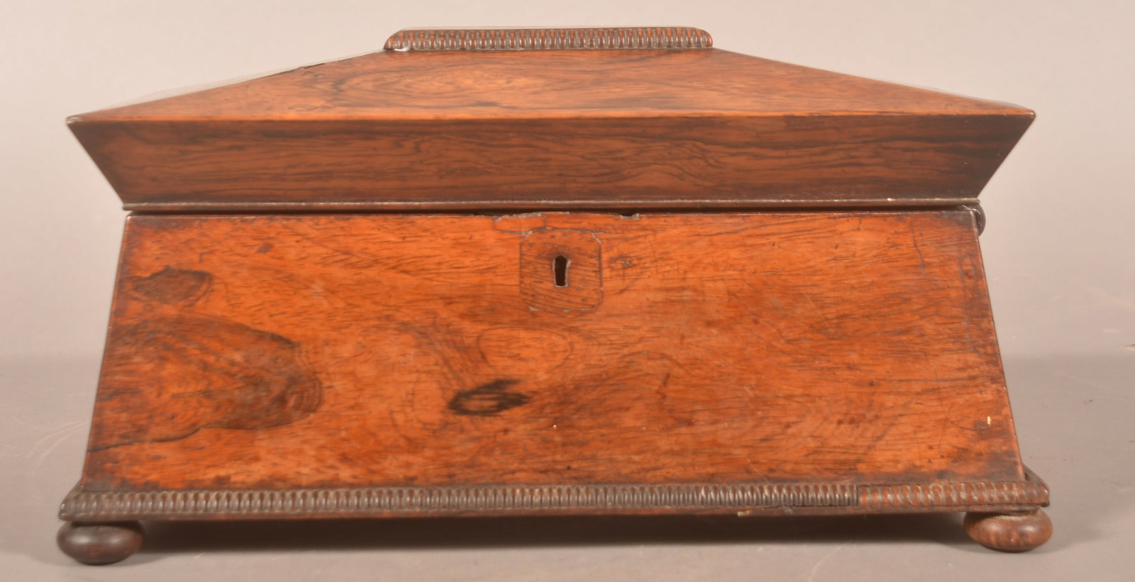 Early 19th C. Burl Walnut Tea Caddy - 2