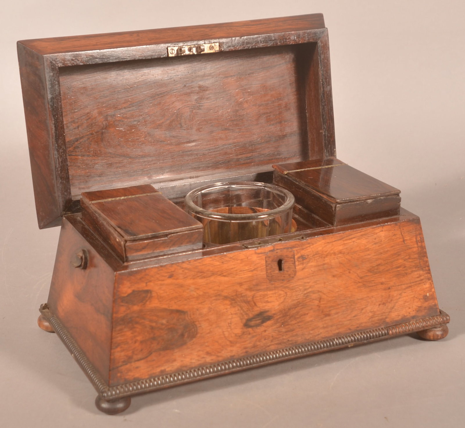 Early 19th C. Burl Walnut Tea Caddy - 3