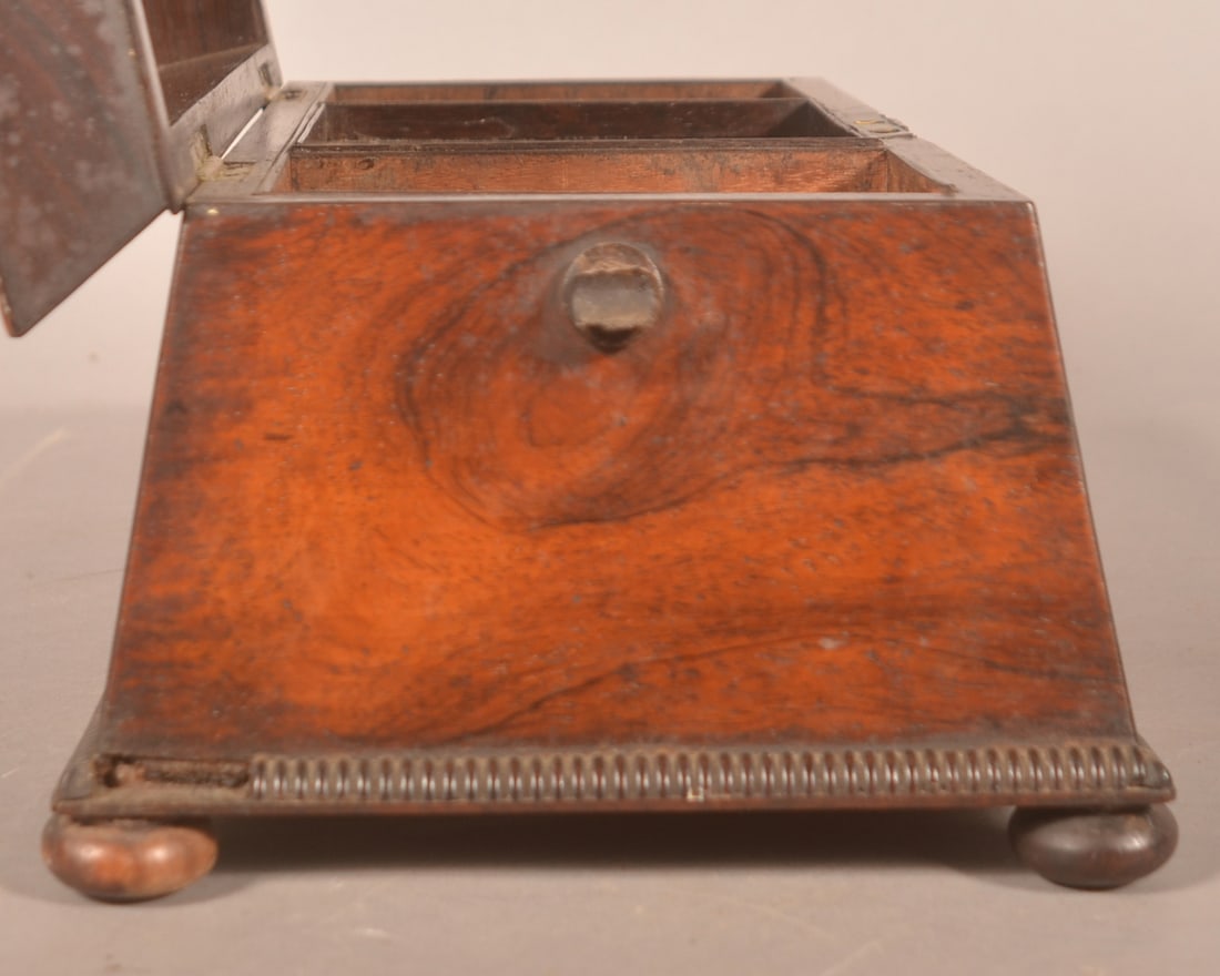 Early 19th C. Burl Walnut Tea Caddy - 4