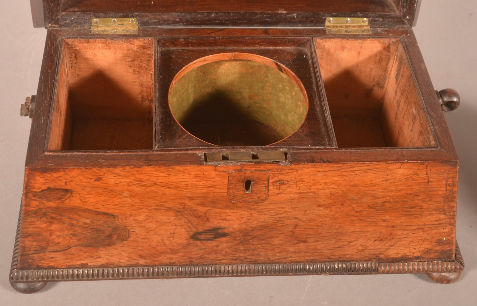Early 19th C. Burl Walnut Tea Caddy - 6