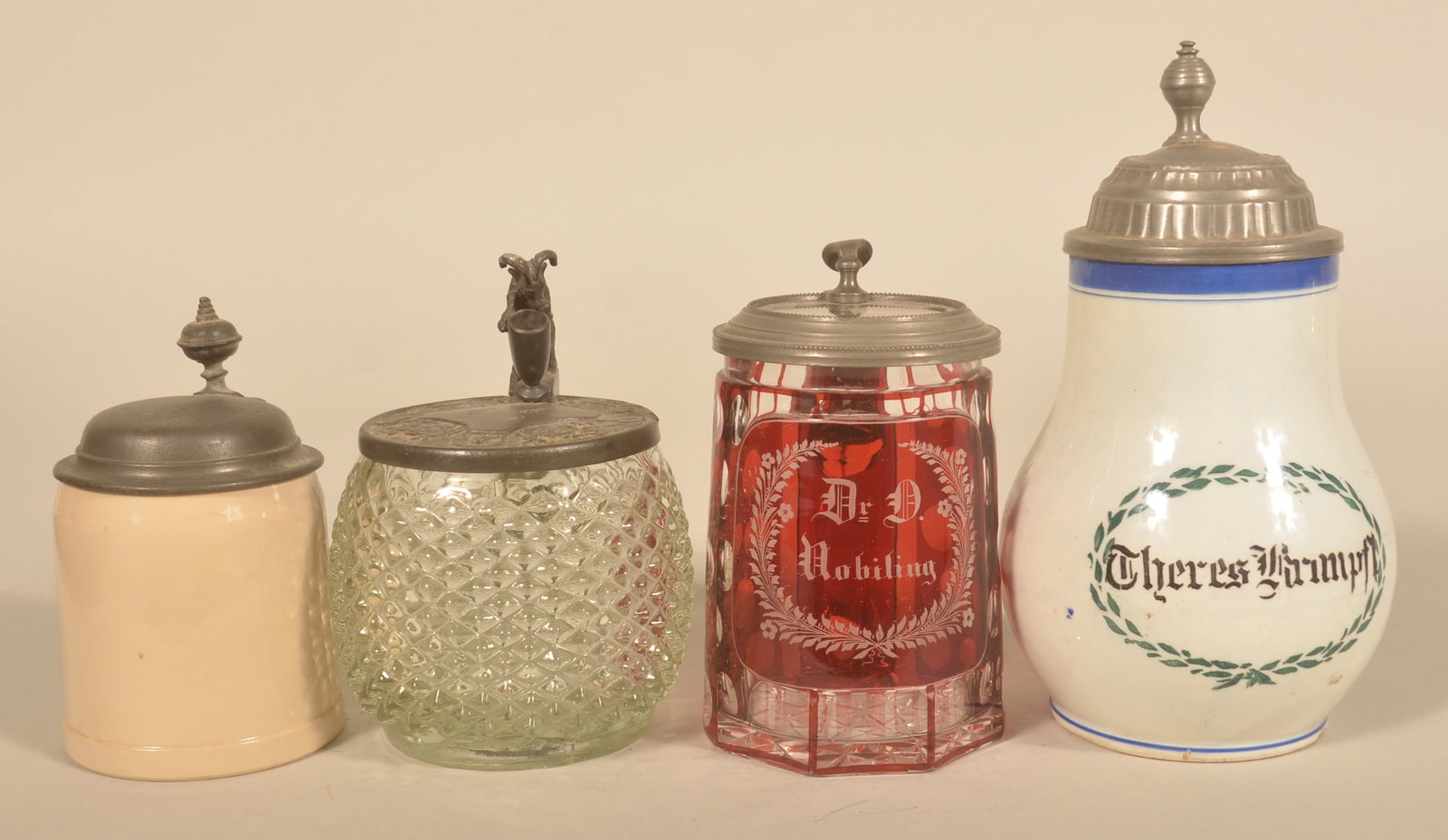 4 Antique German Beer Steins (1 of 6)