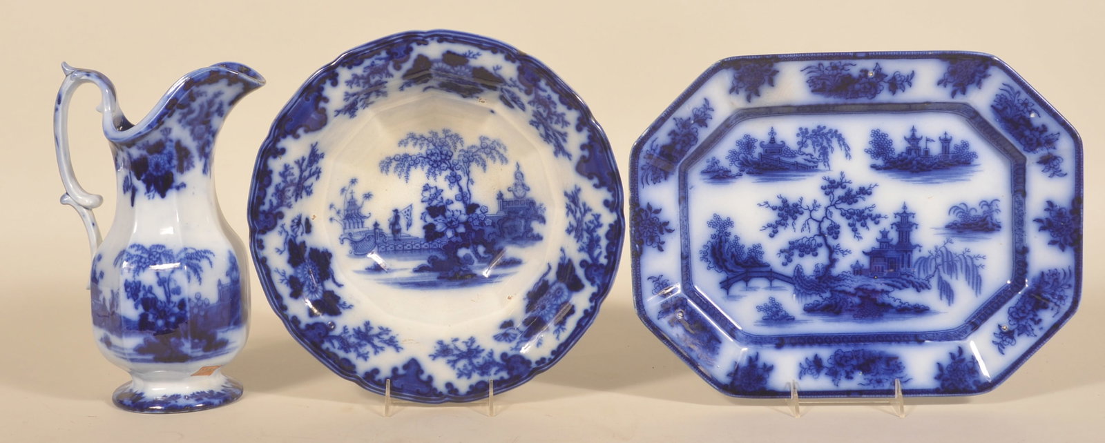 3 Pieces Flow Blue Ironstone (1 of 6)