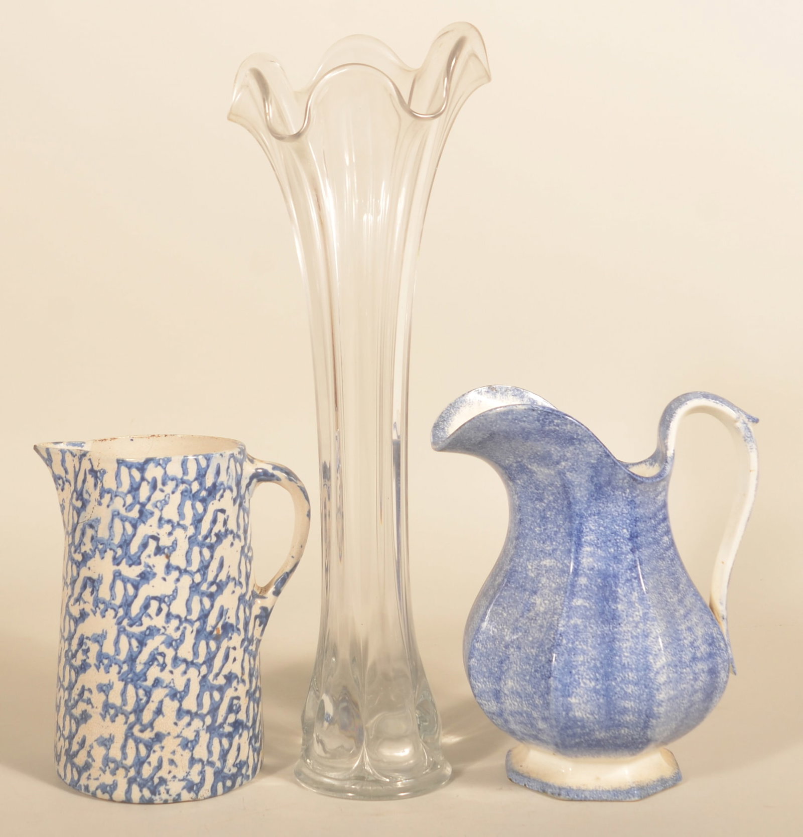 Early Spatter Pitcher, Stoneware Pitcher & Vase (1 of 4)