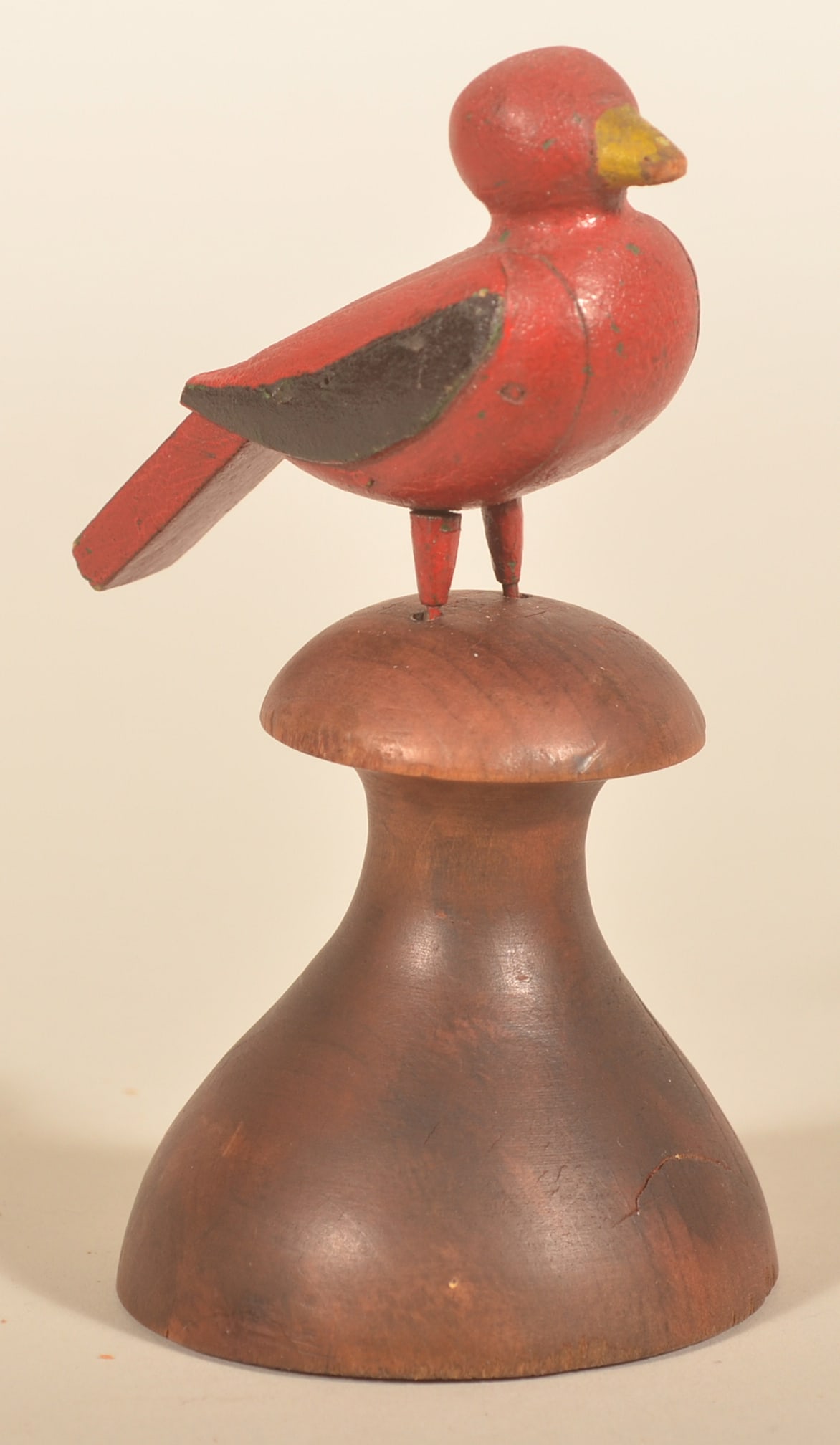 Unsigned Pennsylvania Painted Carved Bird on Base (1 of 5)