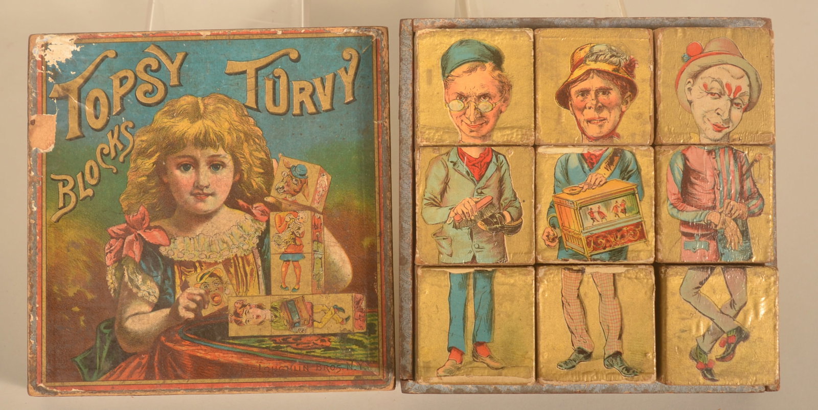 Early Litho McLoughlin Bros. Set of Blocks (1 of 3)