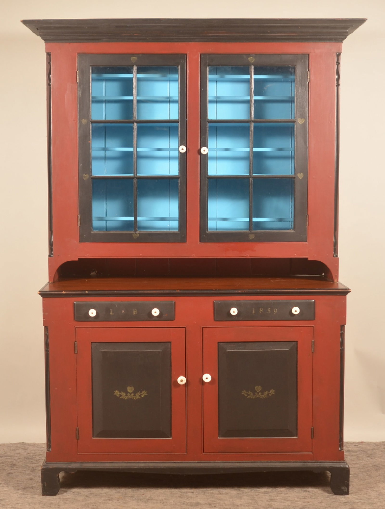 Reproduction Soap Hollow 2-Piece Stepback Cupboard (1 of 6)
