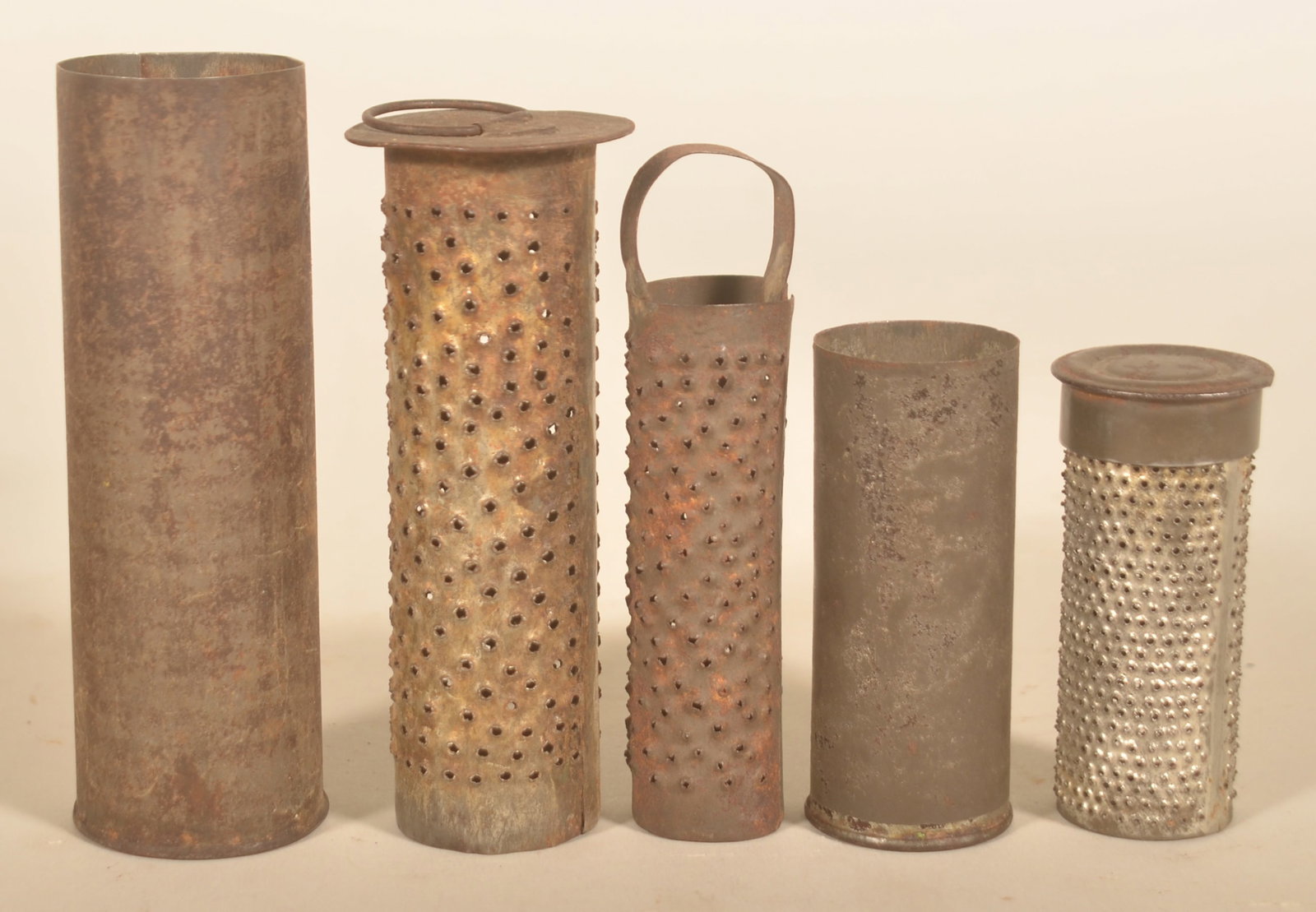 3 Great Early Tin Round Spice Graters (1 of 2)