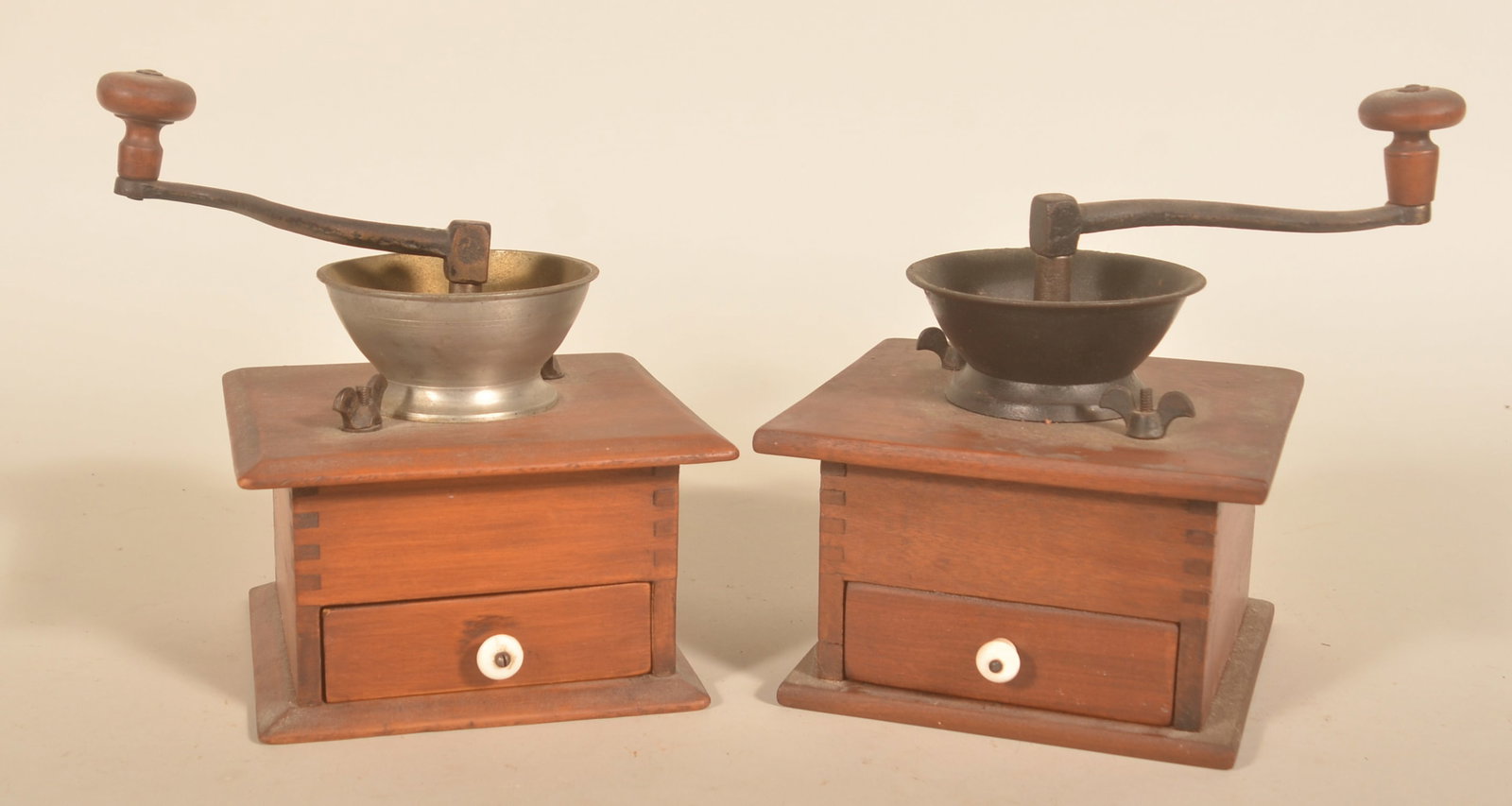 2 Early Dovetailed Box Coffee Grinders (1 of 5)