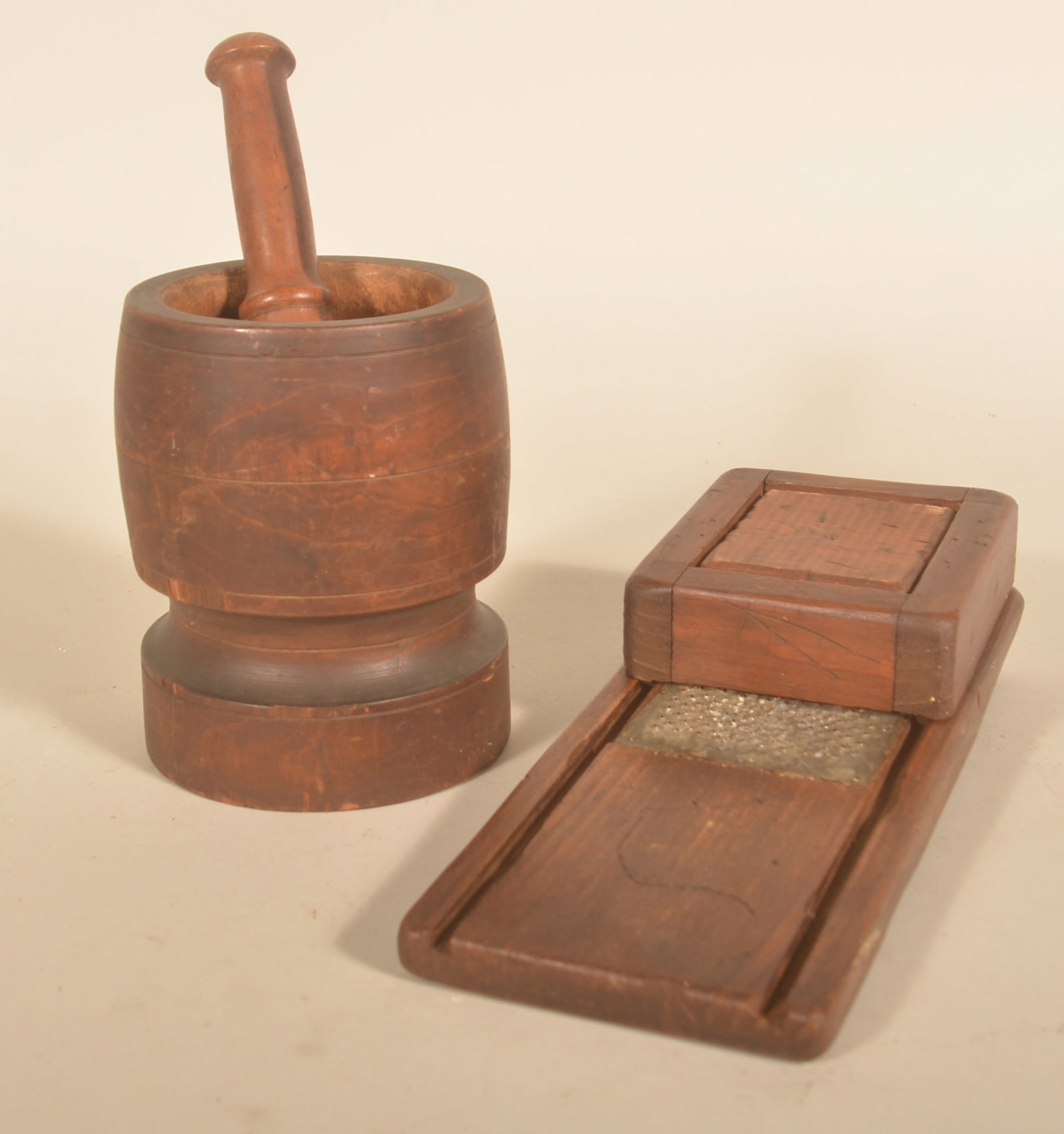 Primitive Mortar & Pestle and Wood Grater (1 of 3)