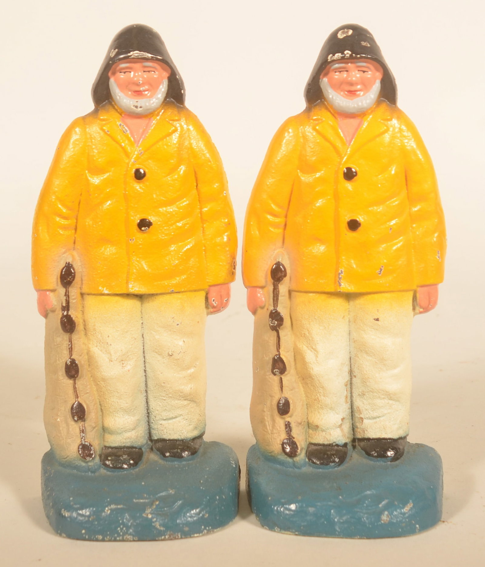 Pair Hubley Cast Iron "Old Salt" Doorstops (1 of 2)